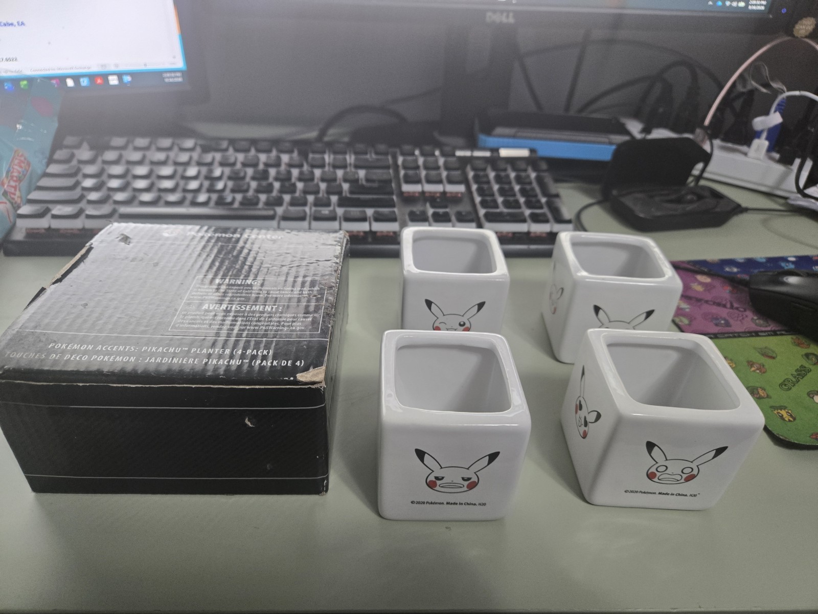 Pokemon Center Pokemon Accents Pikachu Planters Set of 4 Expressions Planters