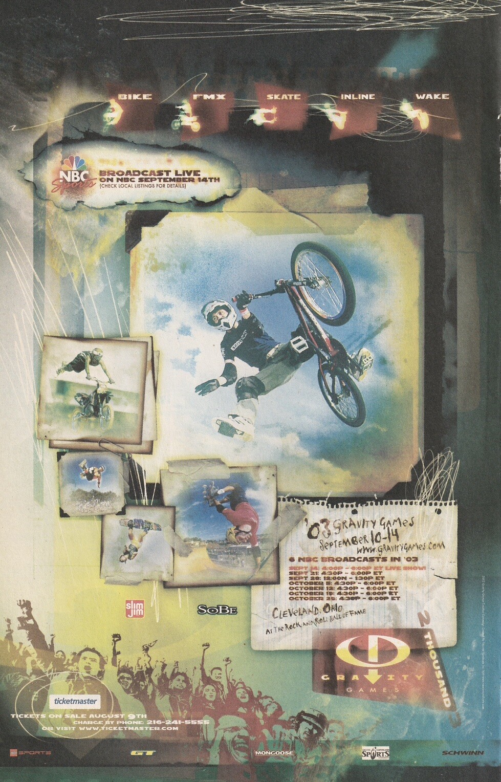 VTG 2003 Gravity Games Original NBC Print Ad Promo 18x28cm Matte Finish COM 03