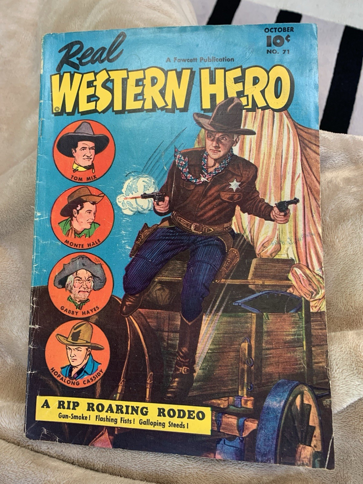 REAL WESTERN HERO #71 FN 1948 FAWCETT Golden Age Comic  TOM MIX MUSIAL 🔥🔥