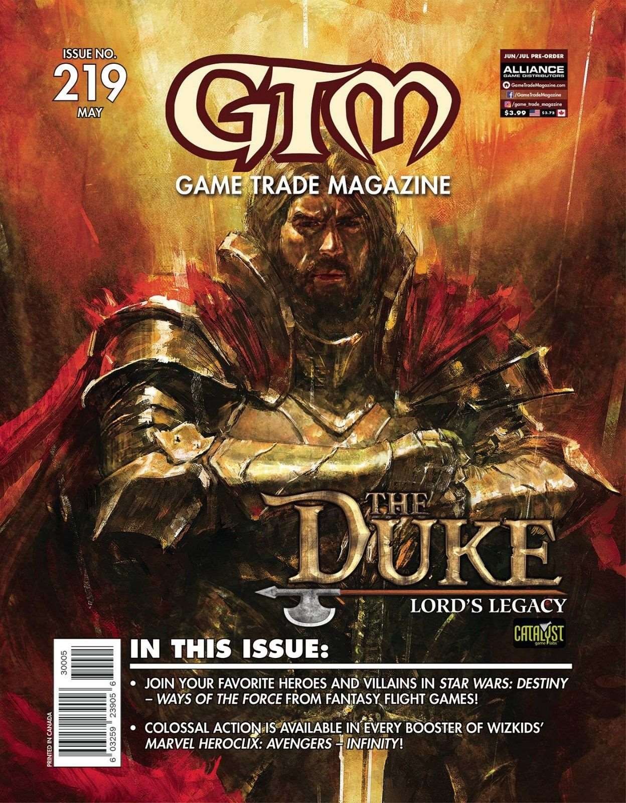 Game Trade Magazine #219 VF/NM; Alliance | the Duke Lord\'s Legacy - w/Bag+Board