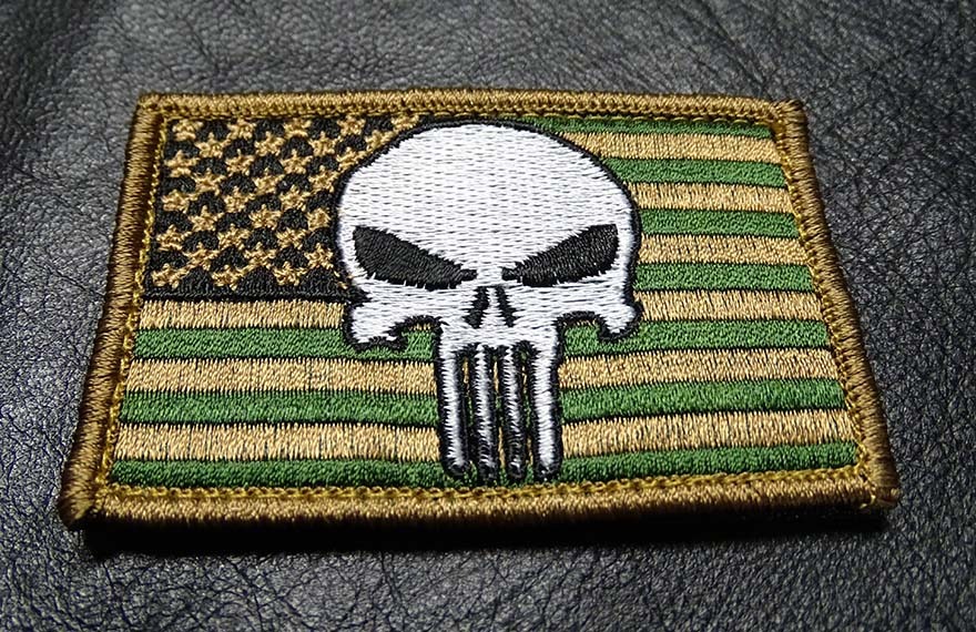 2 PC USA FLAG  EMBROIDERED HOOK LOOP PATCH 