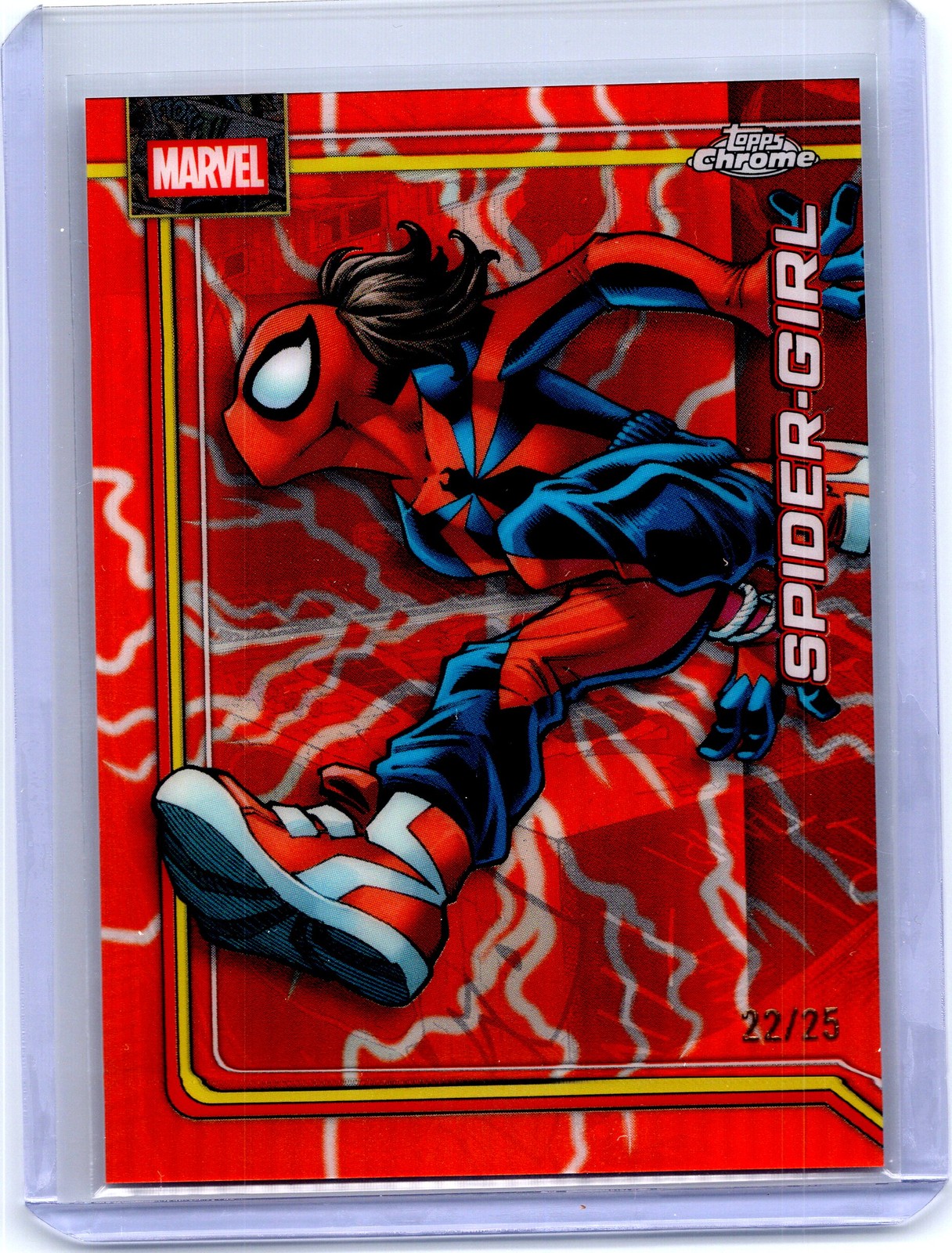 2026 Topps Chrome Marvel Comics Spider-Girl Storm's Orange Lightning Refractor