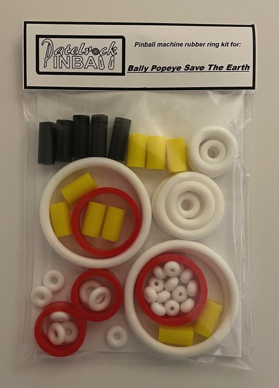 1994 Bally / Midway Popeye Saves the Earth Pinball Machine Rubber Ring Kit