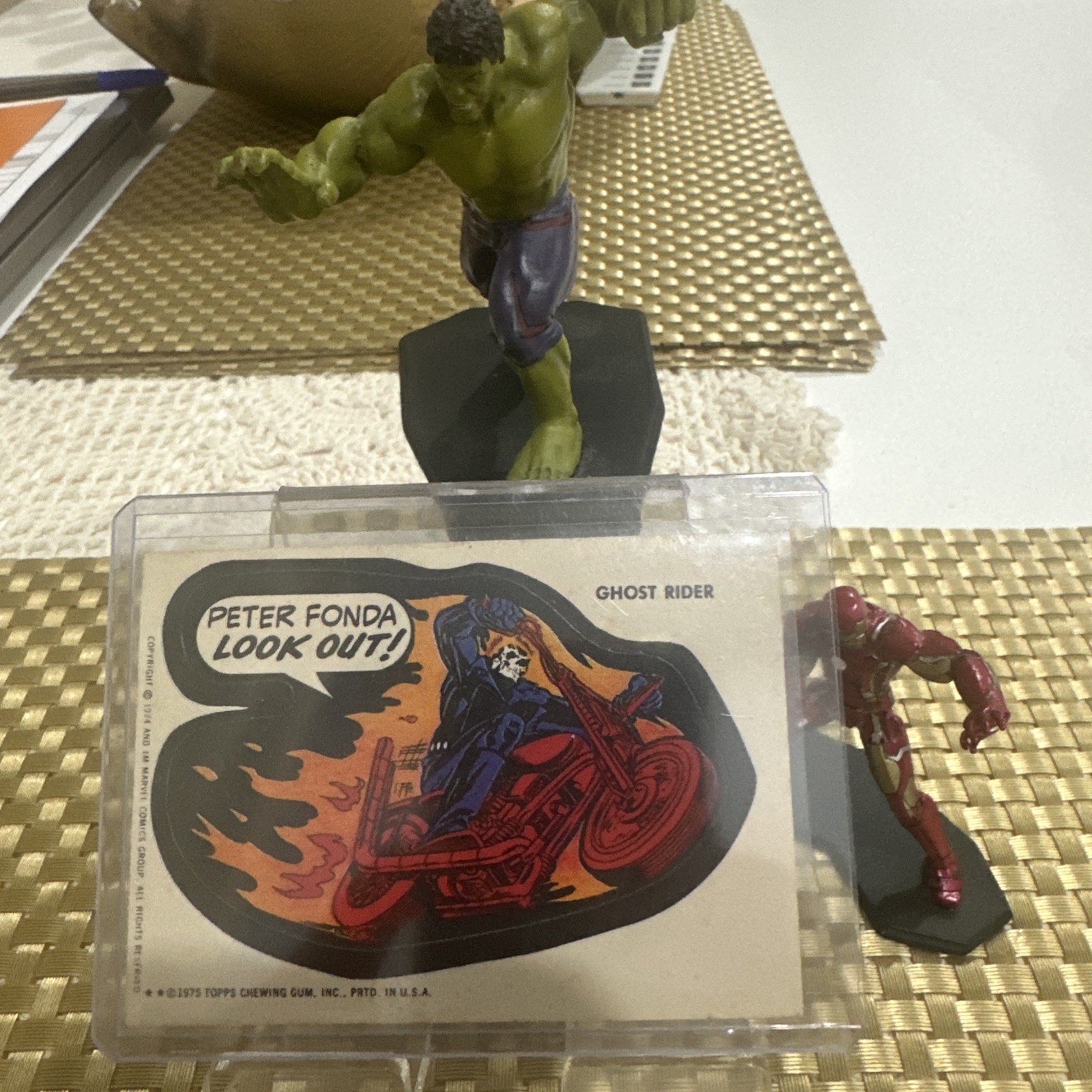 1975 Topps Marvel Comic Book Heros Ghost Rider Rookie Sticker Card
