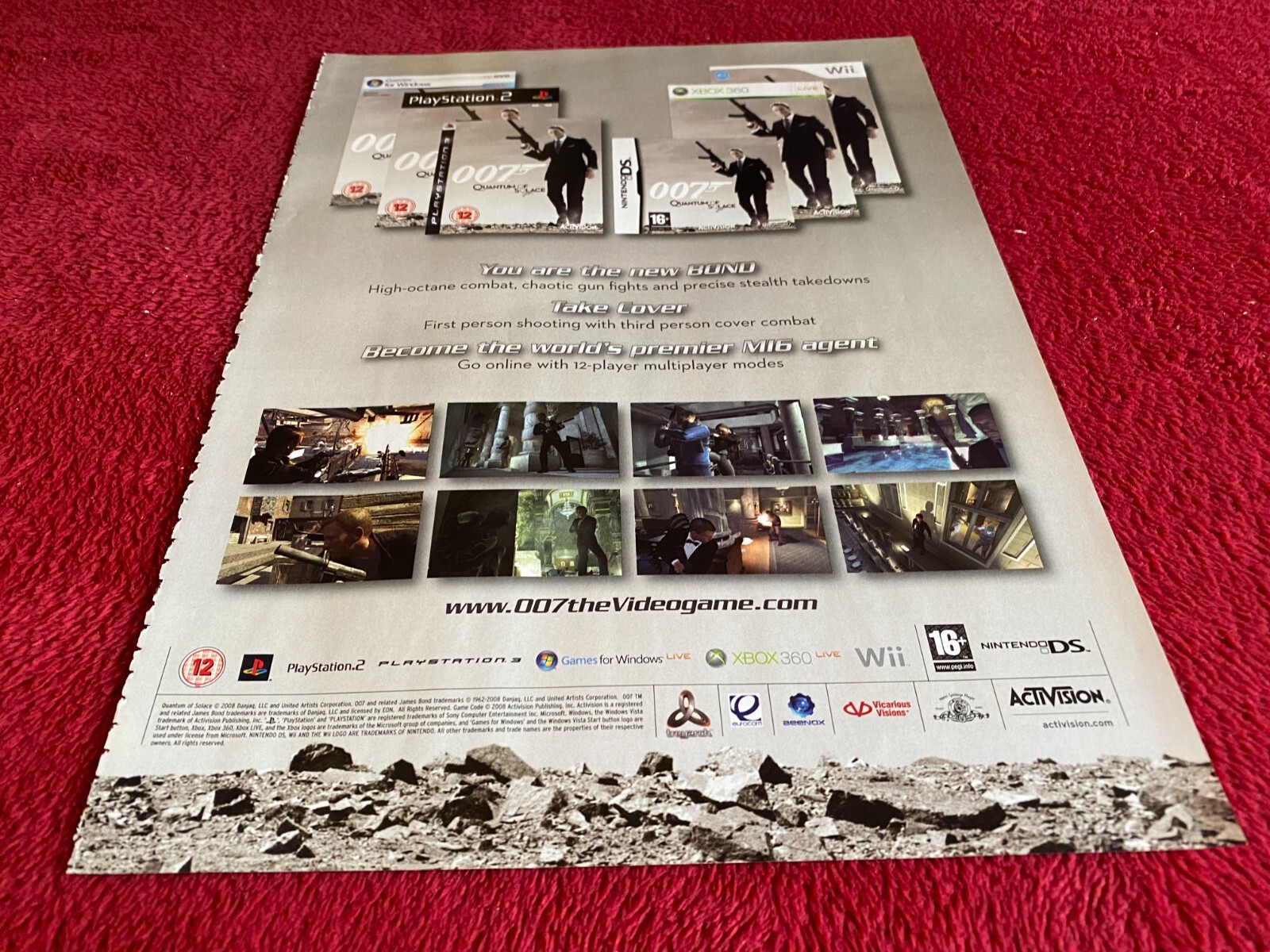 PAD67 2 Pag Game Poster 12X18 007 Quantum Of Solace For PlayStation And XBOX
