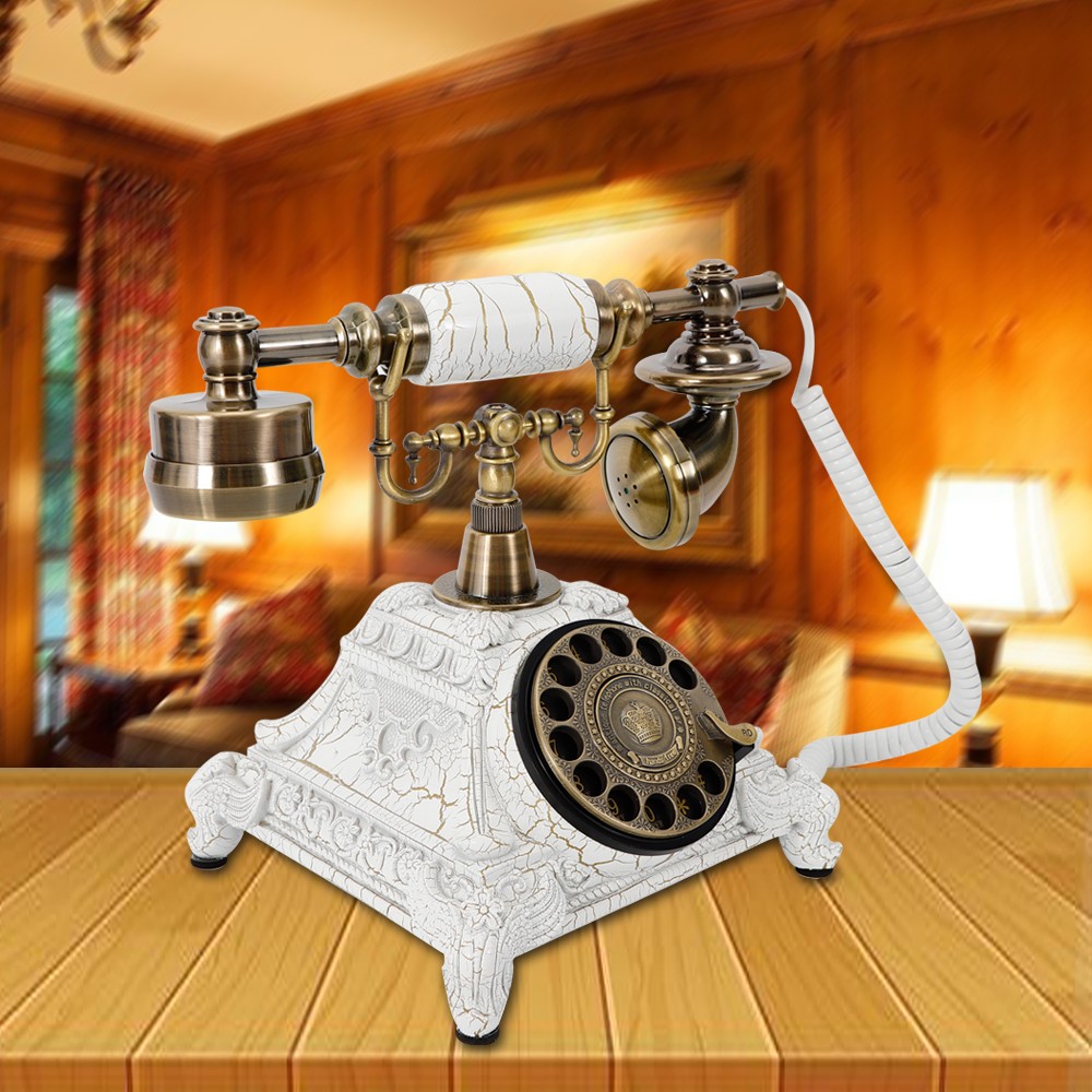Antique European Style Old Fashioned Rotary Dial Phone,Vintage Handset Telephone