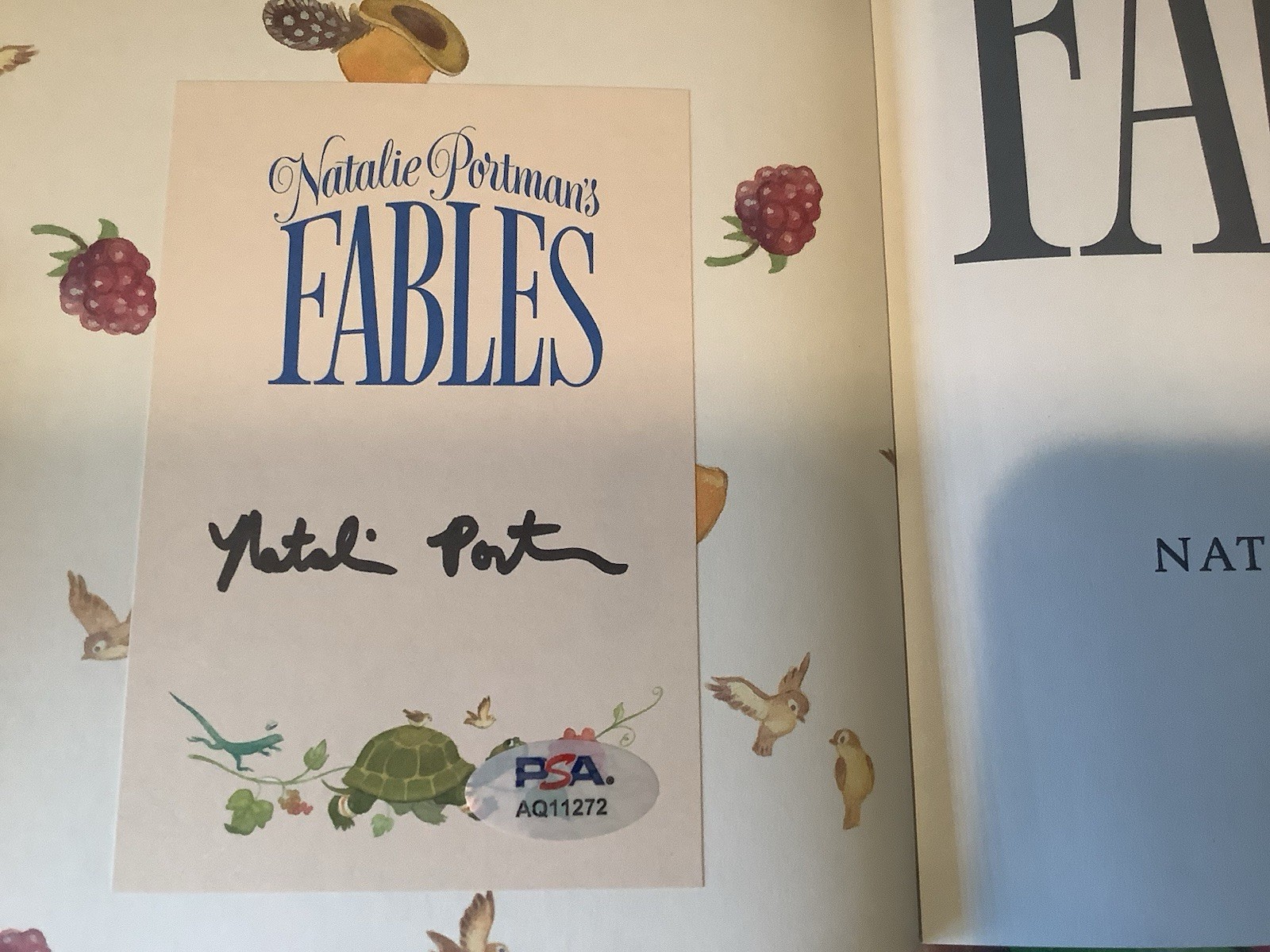 Natalie Portman Signed Book Fables PSA DNA Authentic Autograph COA