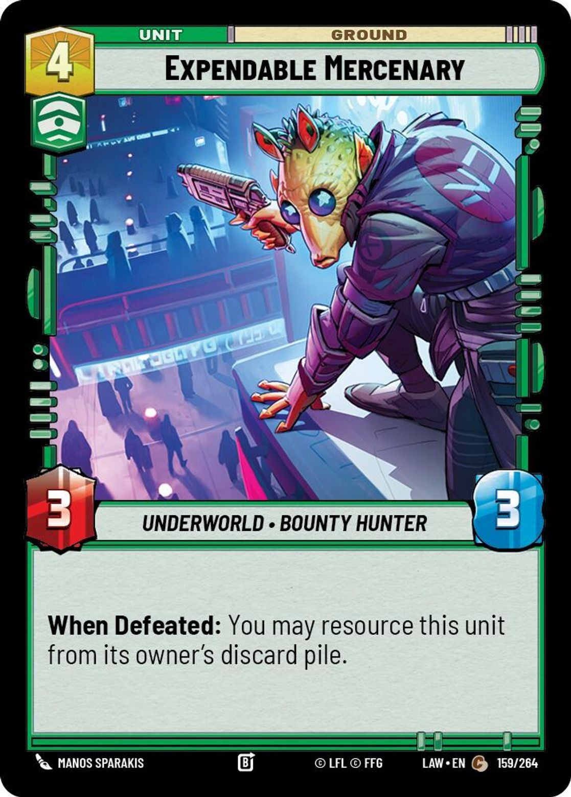 Expendable Mercenary (159/264) (Non-Foil) Star Wars Unlimited NM