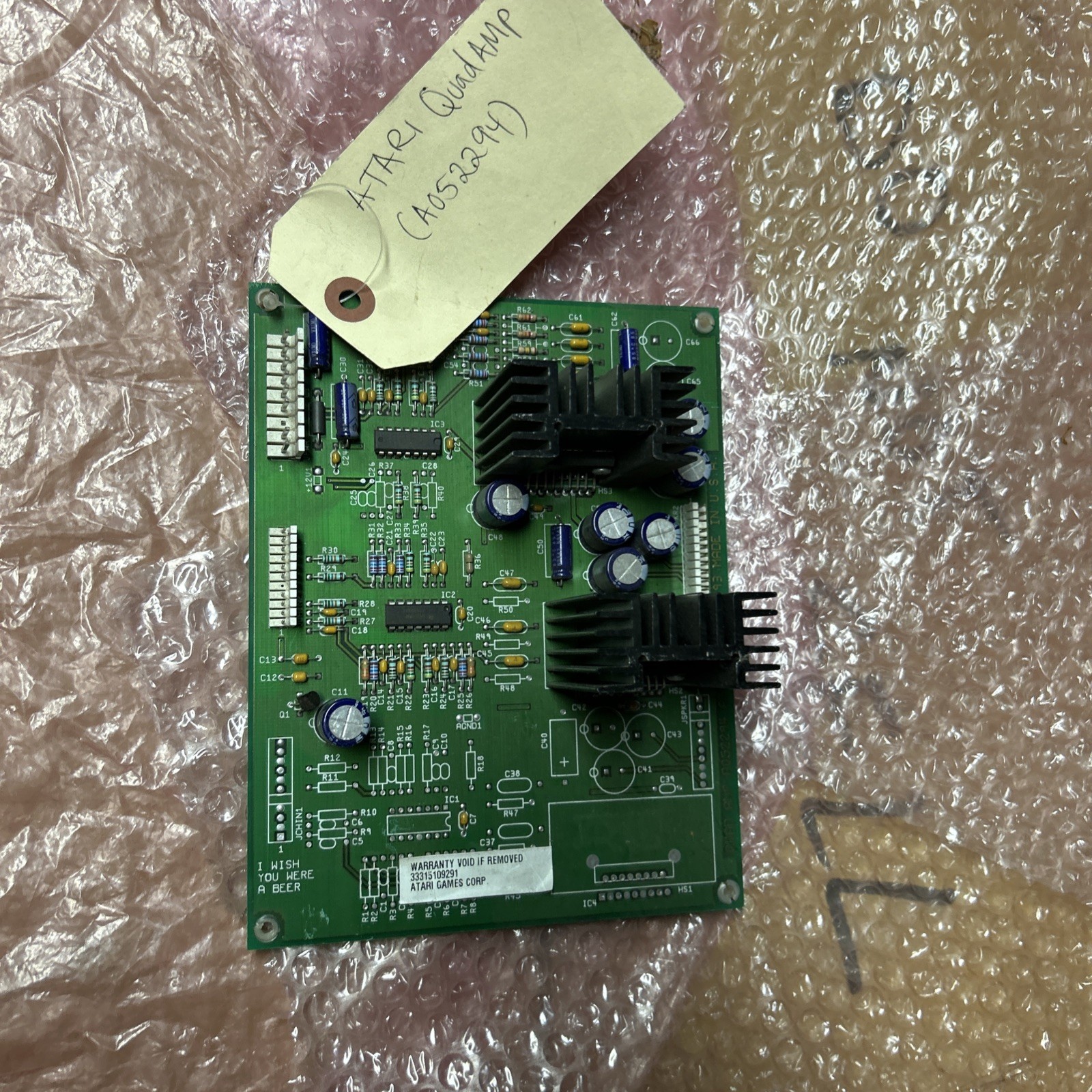 Untested Atari Quad Amp A 052294 arcade Video game board PCB C140