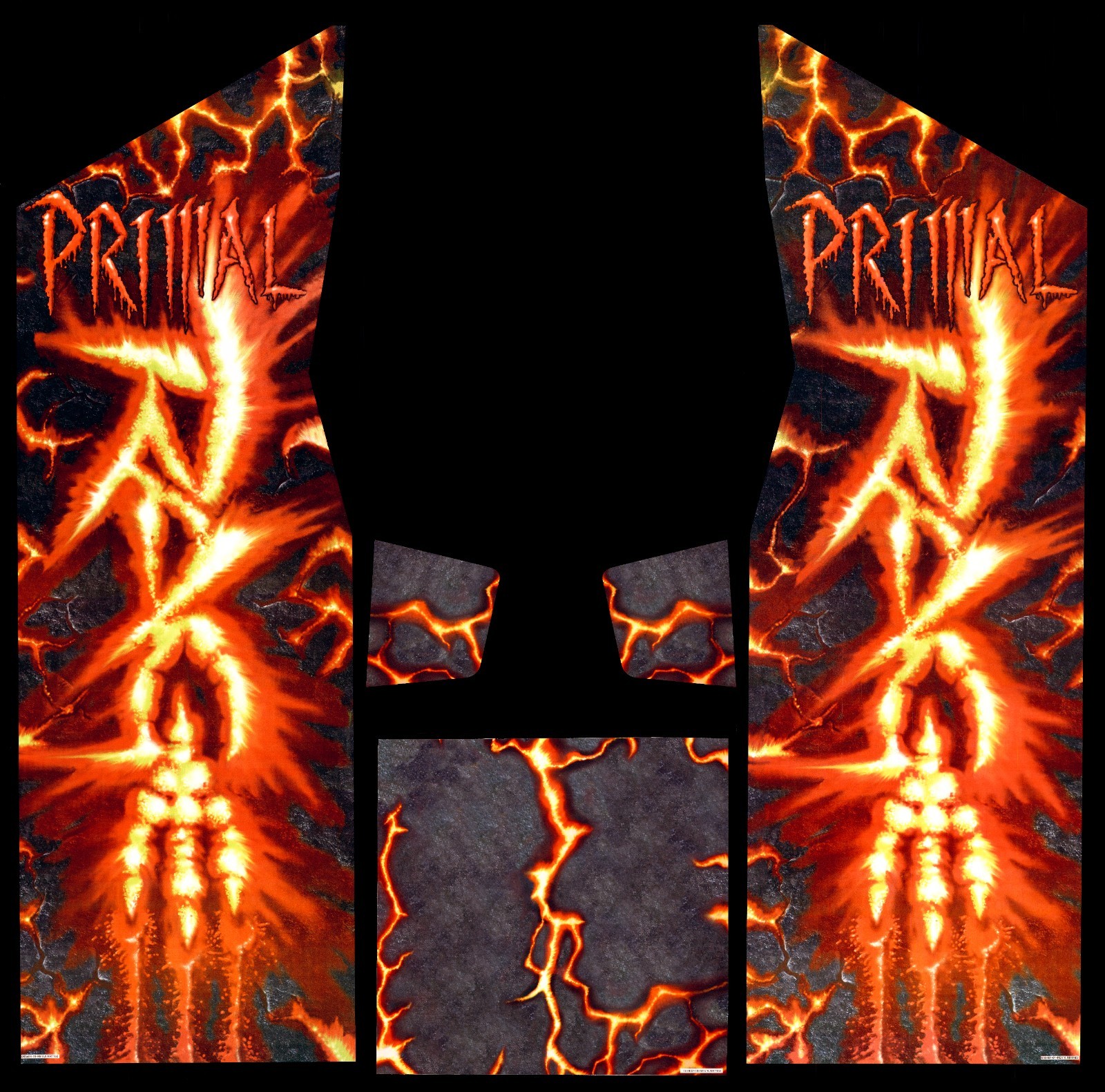 Primal Rage Arcade Side Art 5 Piece Set Laminated High Quality