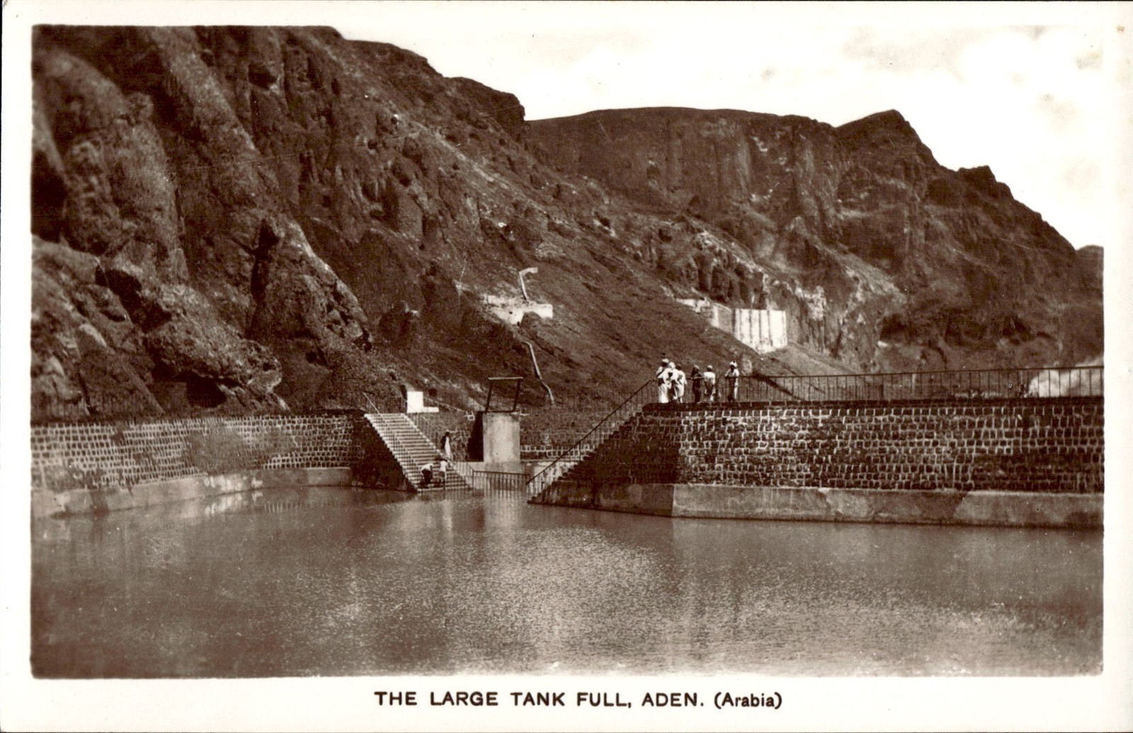 Yemen Aden Arabia Large Water Tank Full 1930s RPPC