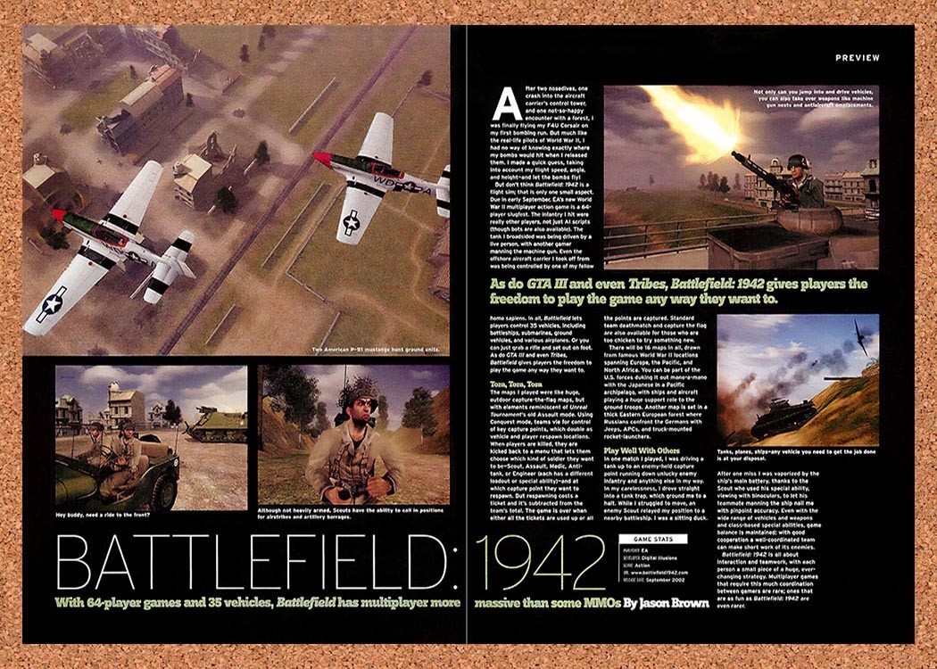 2002 Battlefield 1942 PC Original Advertisement / Retro Promo vr1