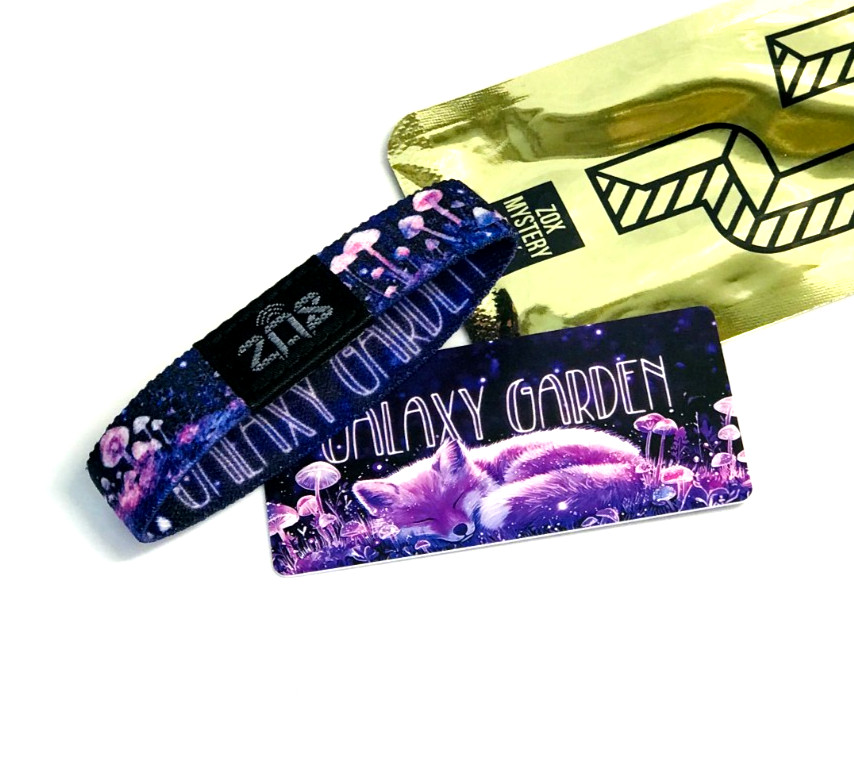 ZOX *GALAXY GARDEN* Silver Single Large Goldie Wristband w/Card FOX