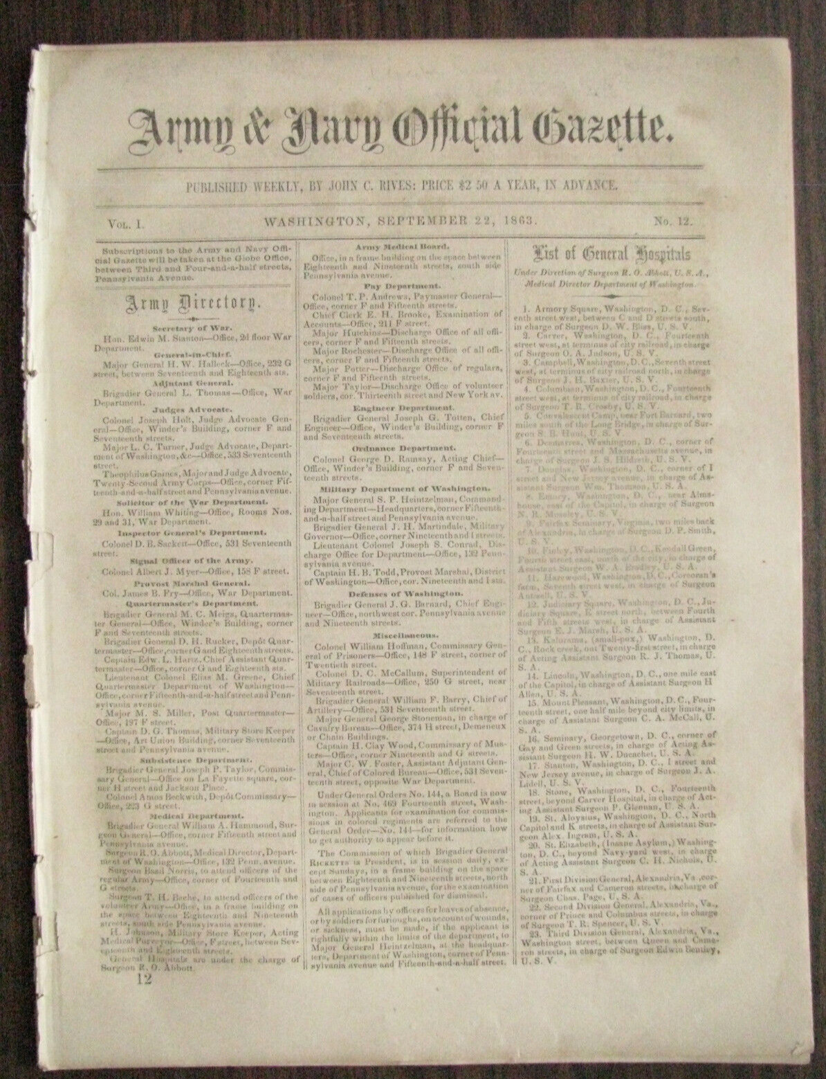 CIVIL WAR  REBEL PRISONERS EXECUTION  ORDER ARMY & NAVY NEWS 1863