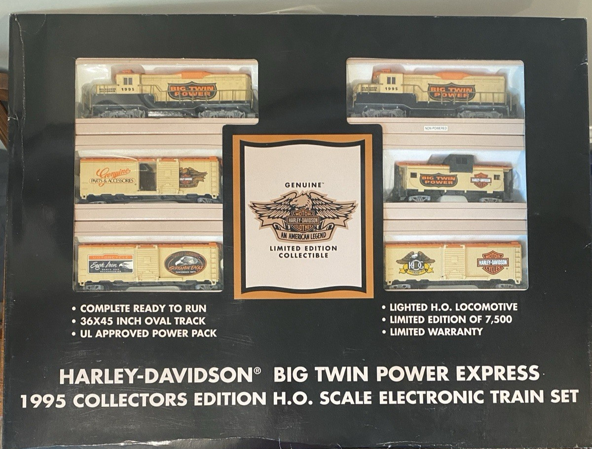 Harley Davidson 1995 Big Twin Power Express Electric Train Set HO Collector\'s Ed