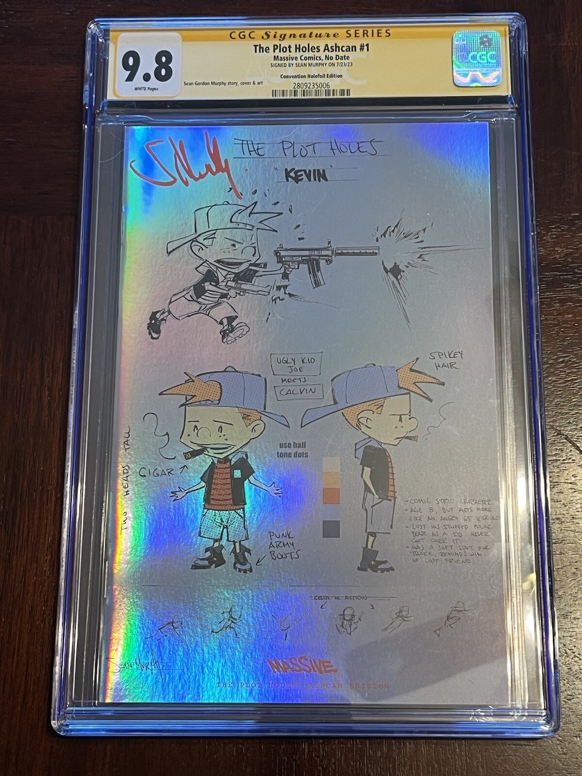 The Plot Holes Ashcan # 1 Holofoil Cover CGC 9.8 Signed by Sean Murphy SDCC 2023