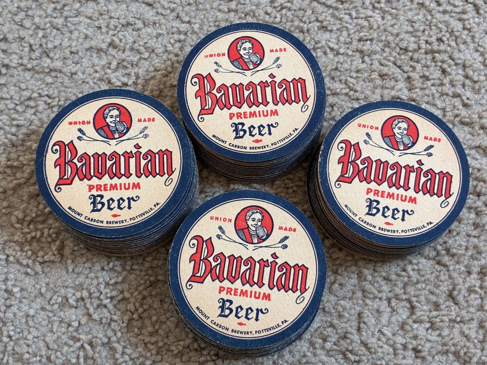 60 Beer Coasters Sealed Mount Carbon Bavarian Premium Beer A78