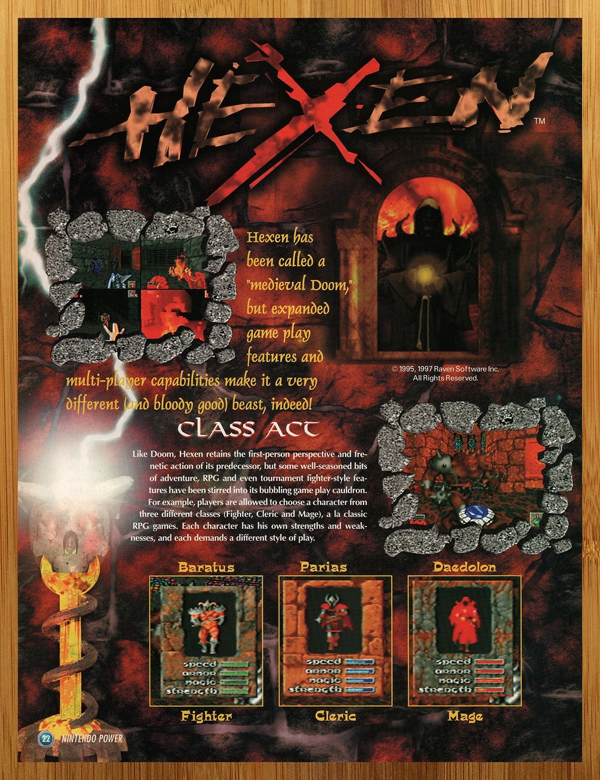 1997 Hexen Nintendo 64 N64 Playstation 1 PS1 Print Ad/Poster Video Game Wall Art