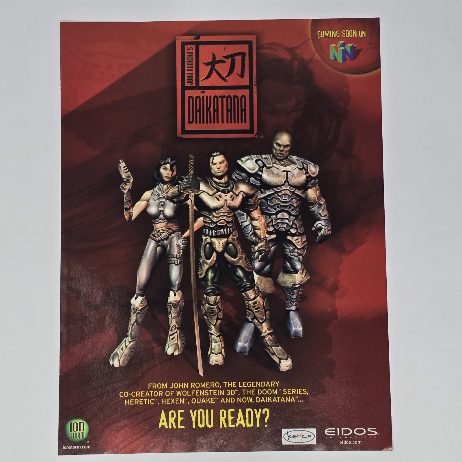 Daikatana Nintendo 64 N64 Are You Ready? Print Ad/Poster Official Promo Art