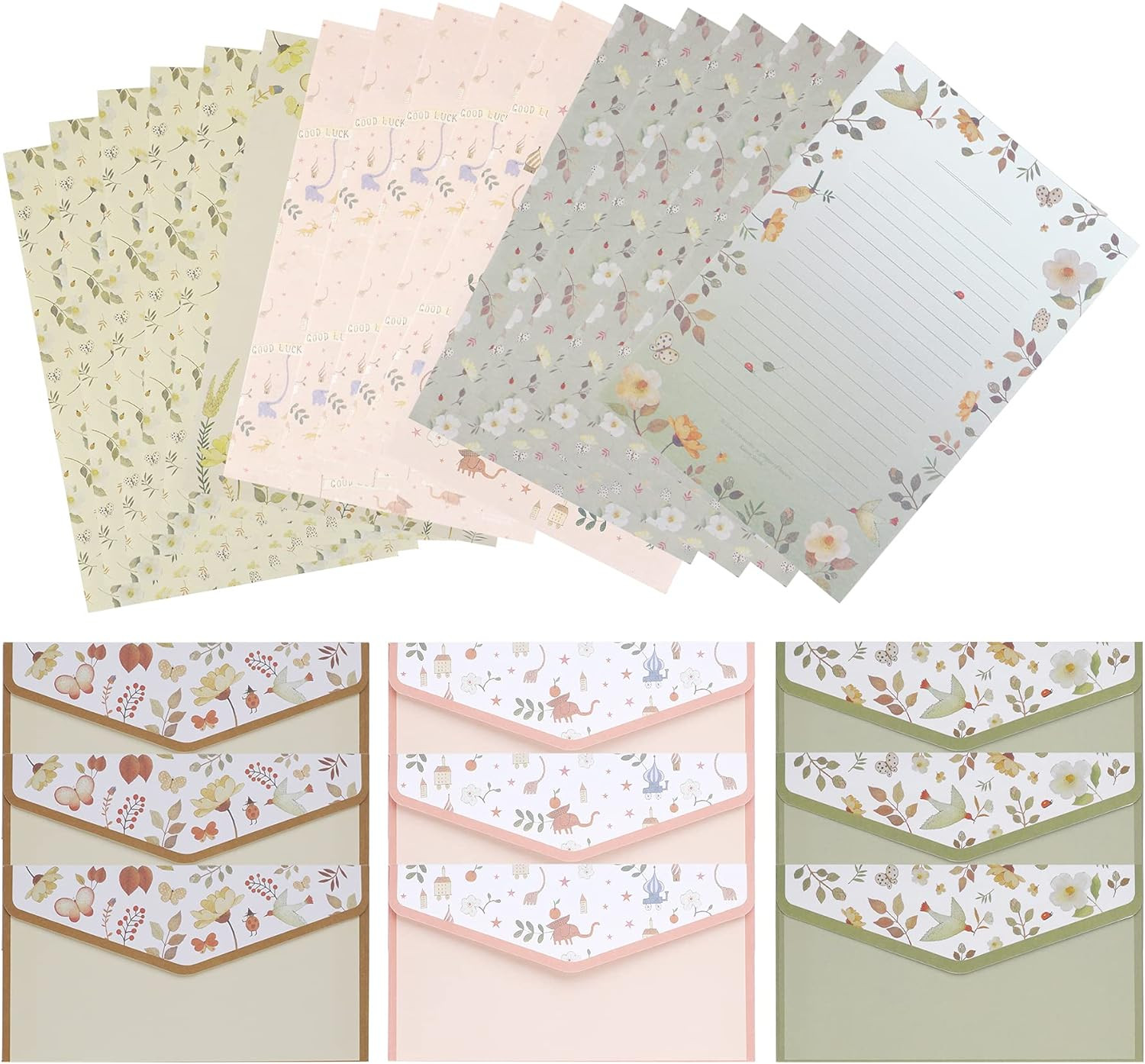 27 Pcs Vintage Stationery Writing Paper with Envelopes Letter Paper Set