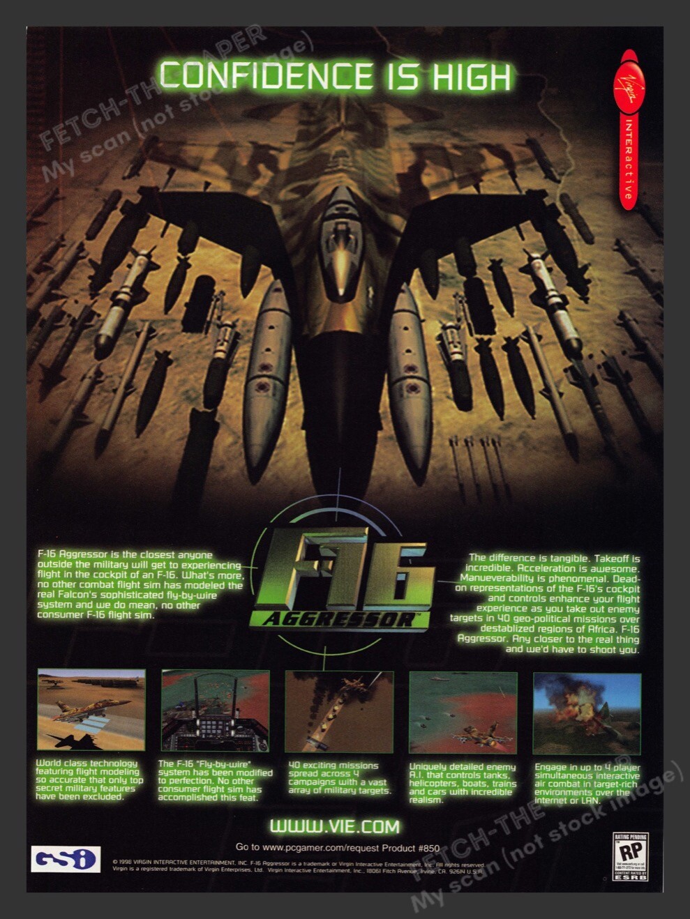 1998 F-16 Aggressor Video Game Print Ad