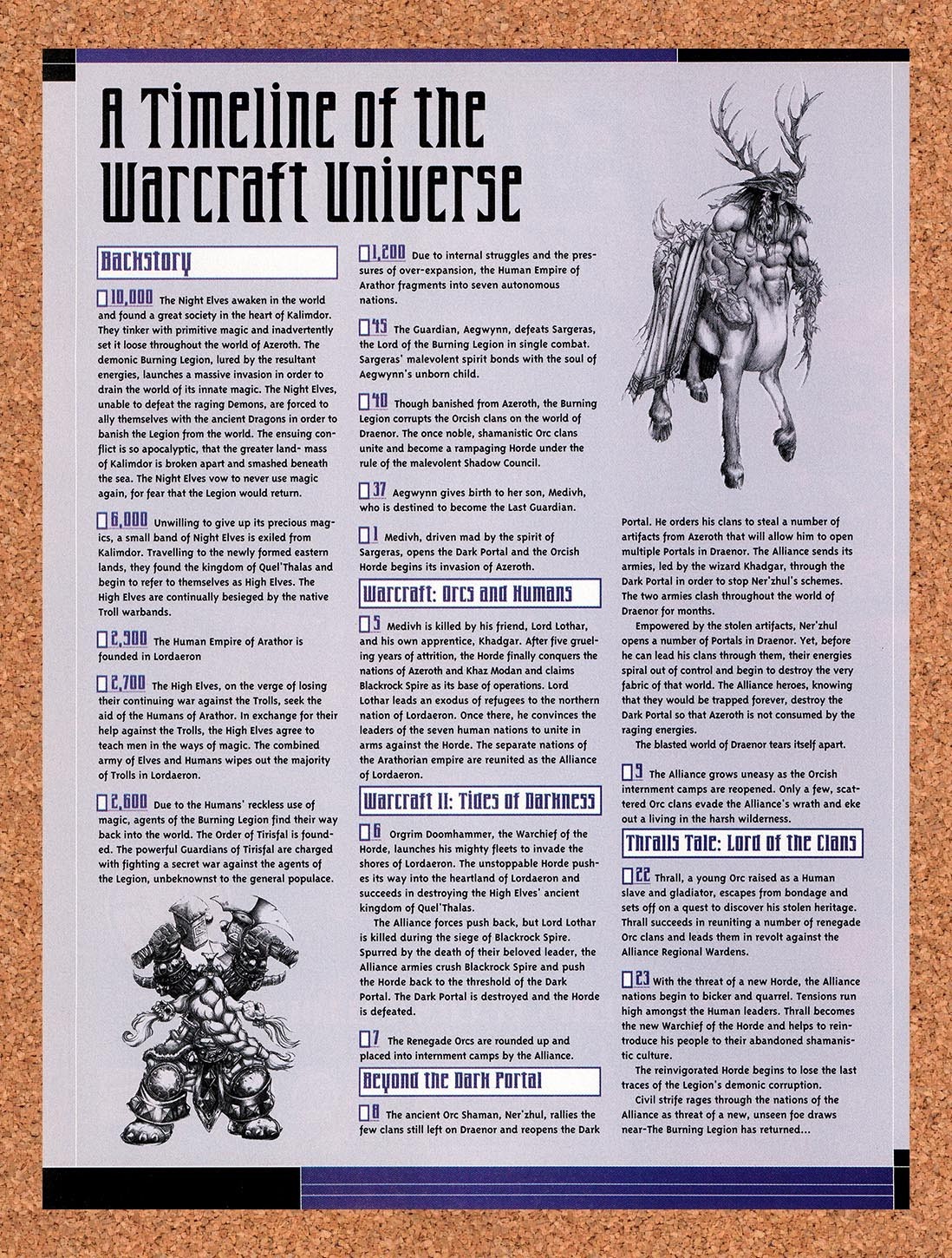 2000 WarCraft Timeline Of The WarCraft Universe Original Advert / Retro Promo v3