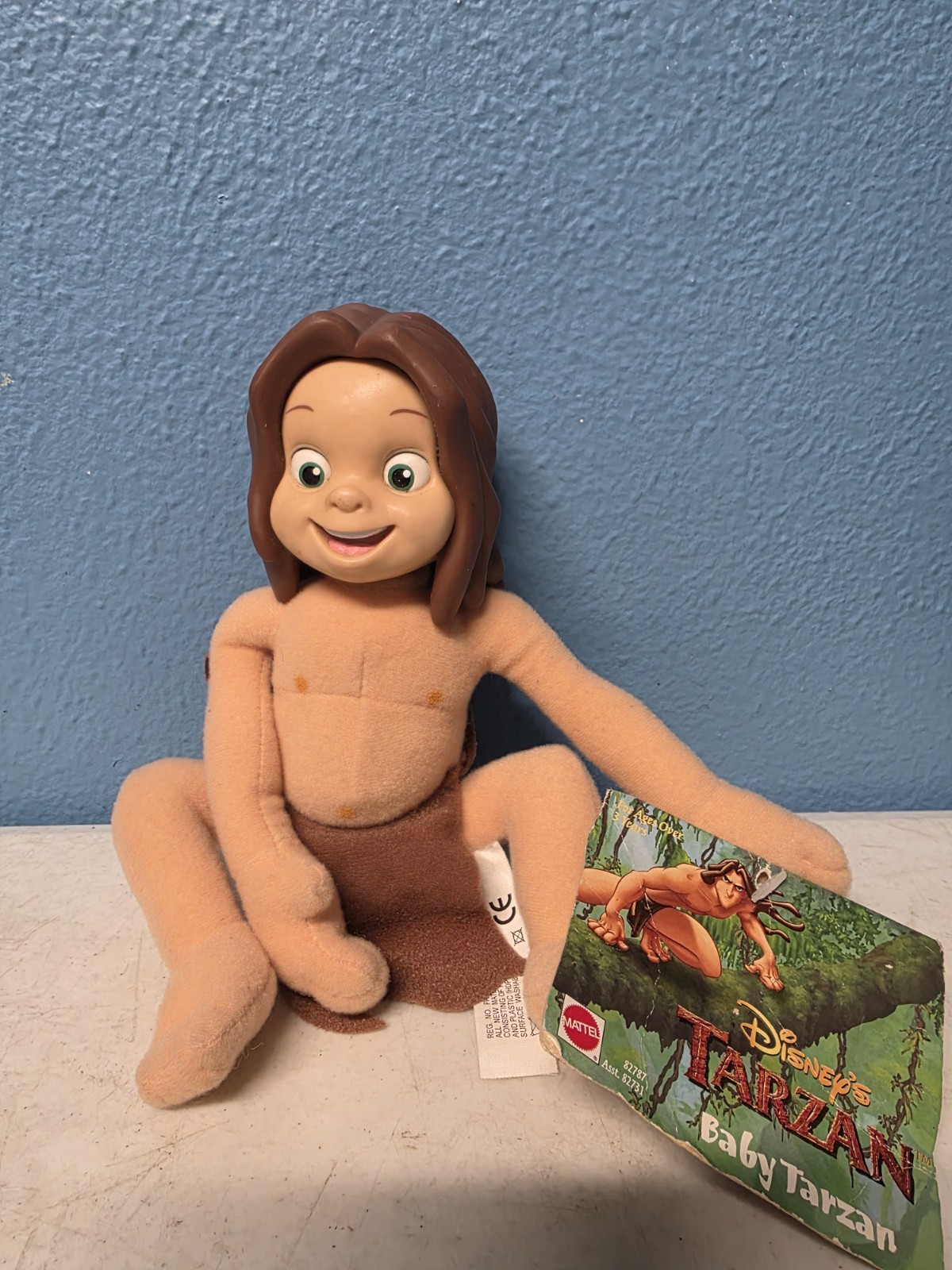 Vintage Mattel Disney Baby Tarzan Plush With Hard Head New With Tags