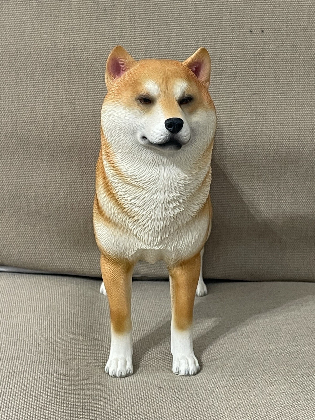 Large Orange Shiba Inu Male Resin Figurine Statue