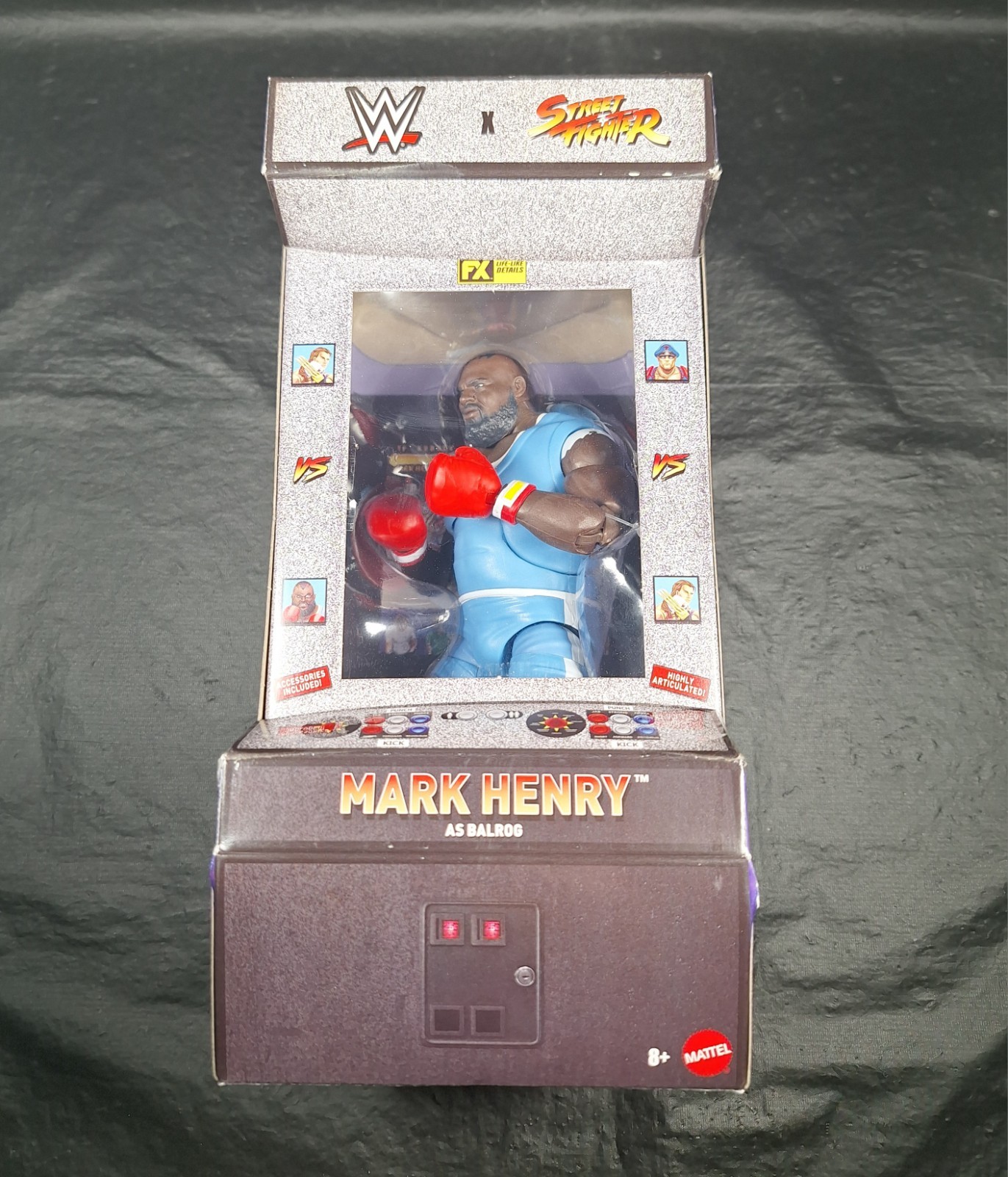 Mattel WWE x Street Fighter Elite MARK HENRY as BALROG True FX NEW ACTION FIGURE