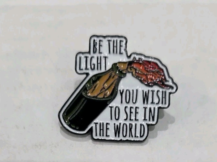 Molotov Cocktail Enamel Pin -“Be The Light You Wish To See” Nihilist Anarchist