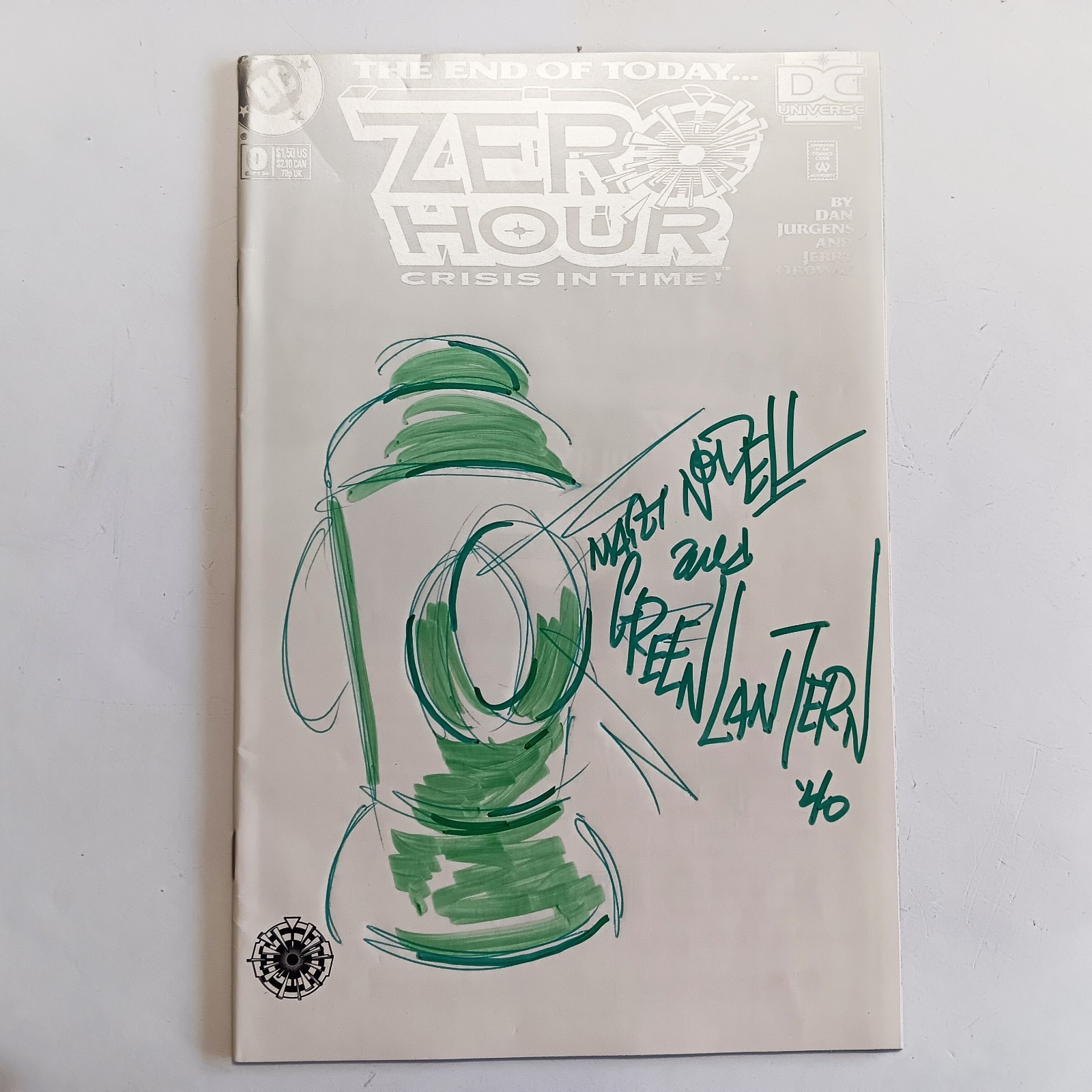 Zero Hour 0 DC Comic Signed Martin Nodell Green Lantern Sketch -  Never Opened