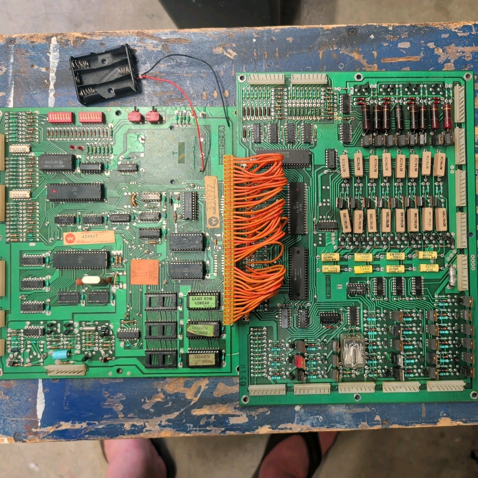 William System 6 Pinball MPU & Driver Boards - Gorgar ROM Chips - Probably Work 