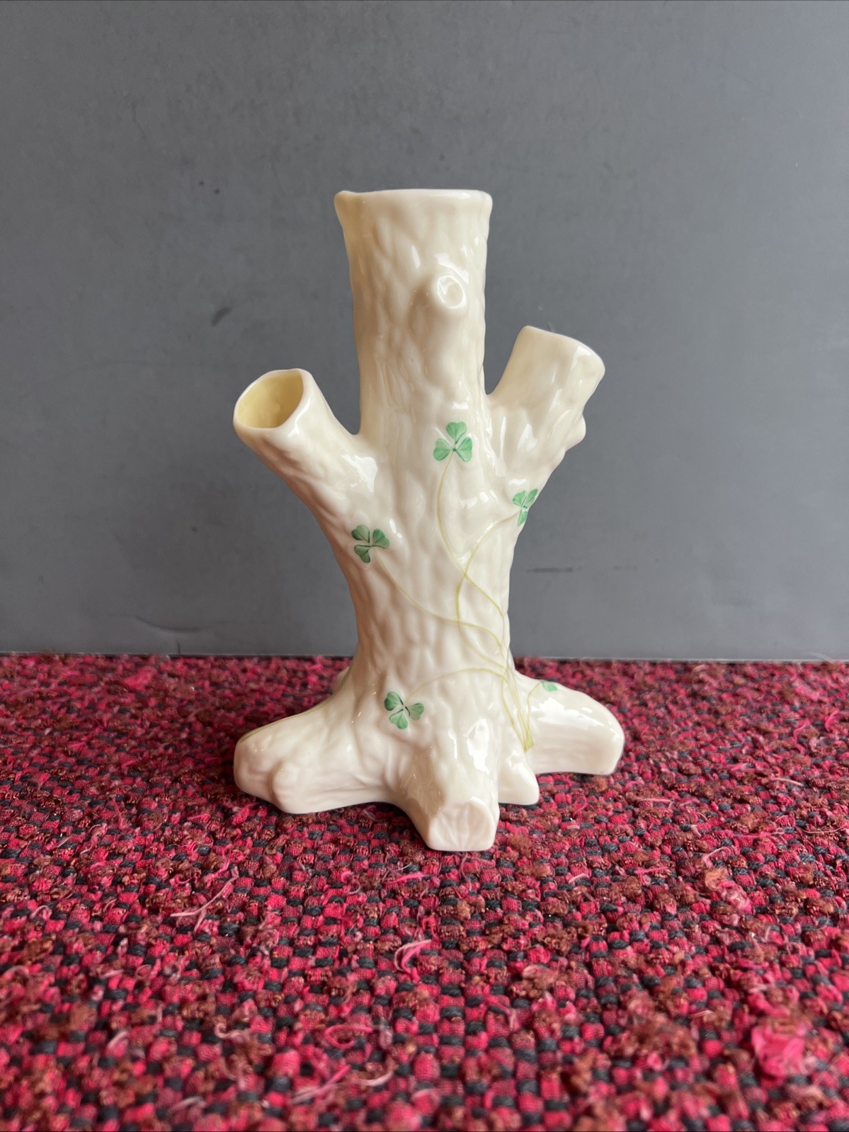 Beleek Hollow Tree Vase 6” Vintage Ireland Eggshell Porcelain