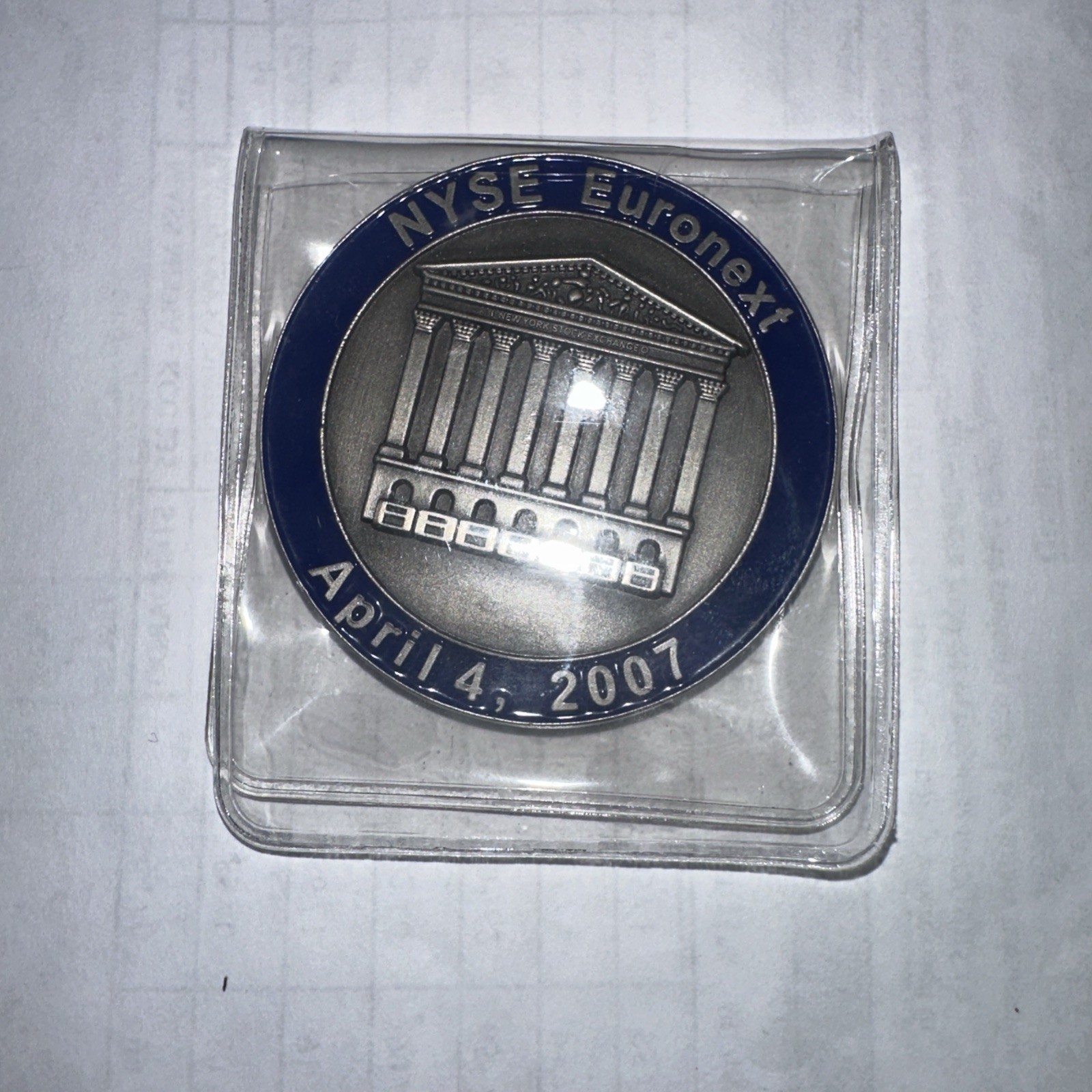 NYSE NEW YORK STOCK EXCLUSIVE EURONEXT APRIL 4, 2007, CHALLENGE COIN