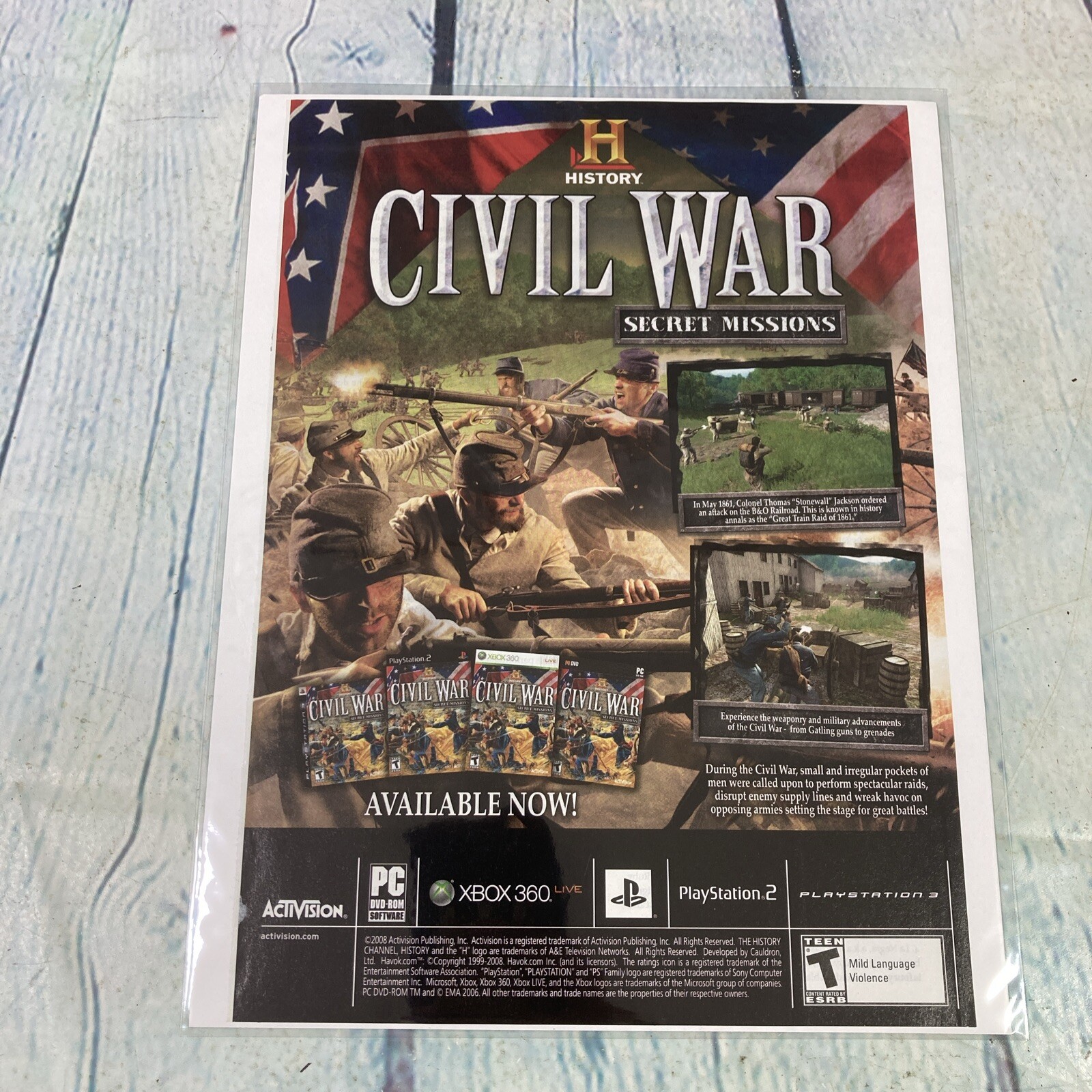 2008 Civil War Secret Missions Game Print Ad/Poster Promo Art Magazine Page