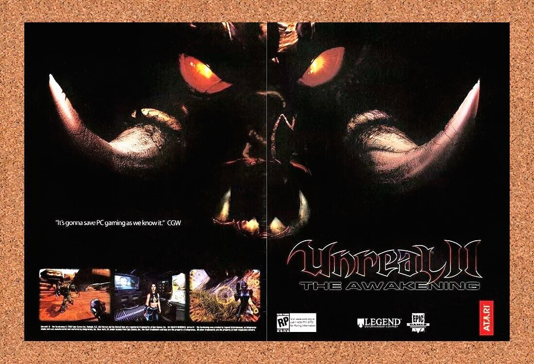 Unreal II The Awakening PC Original 2004 Ad - Atari FPS Game Promo