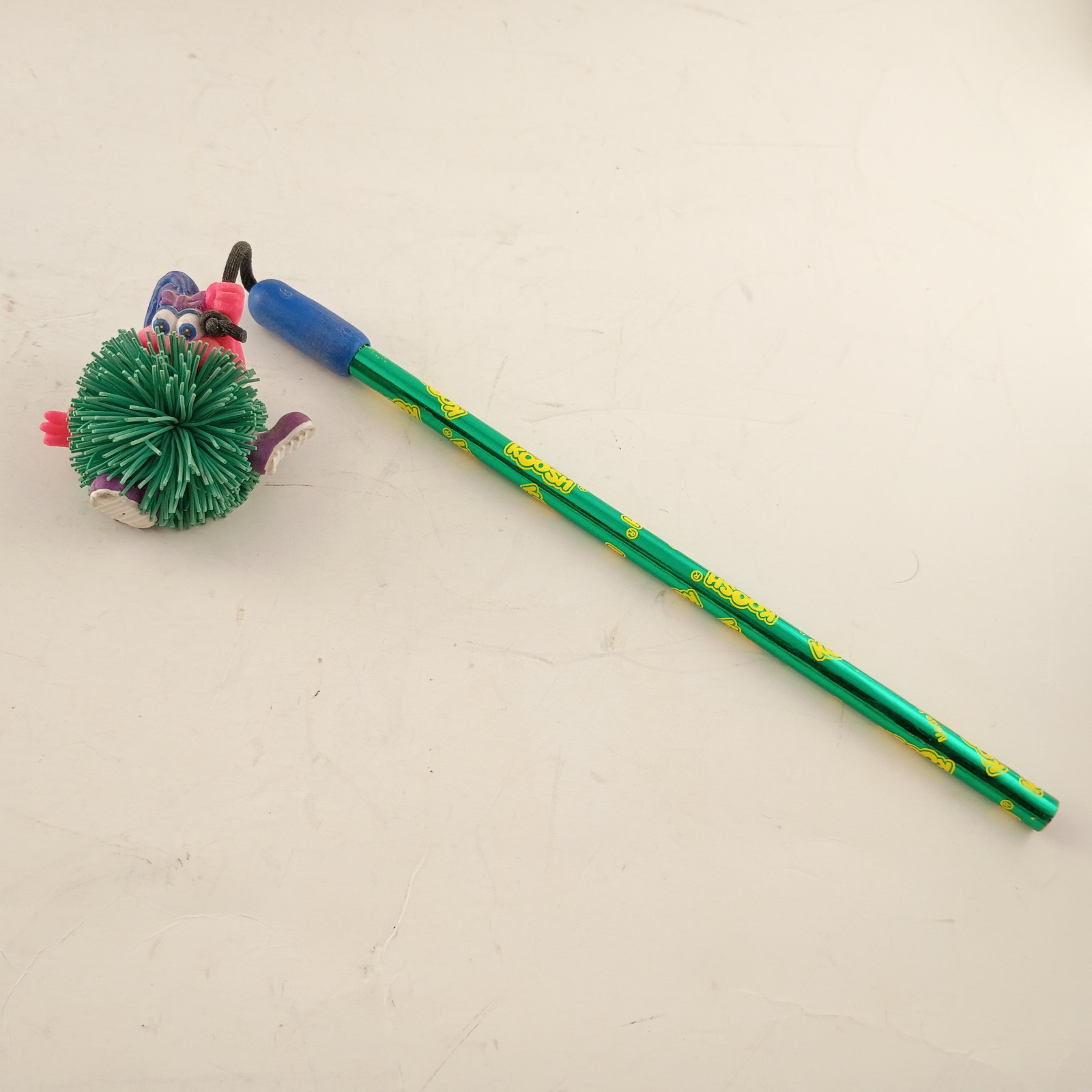 Vintage 90\'s Koosh Pencil with Kooshling Topper - Unsharpened - CUTE - 