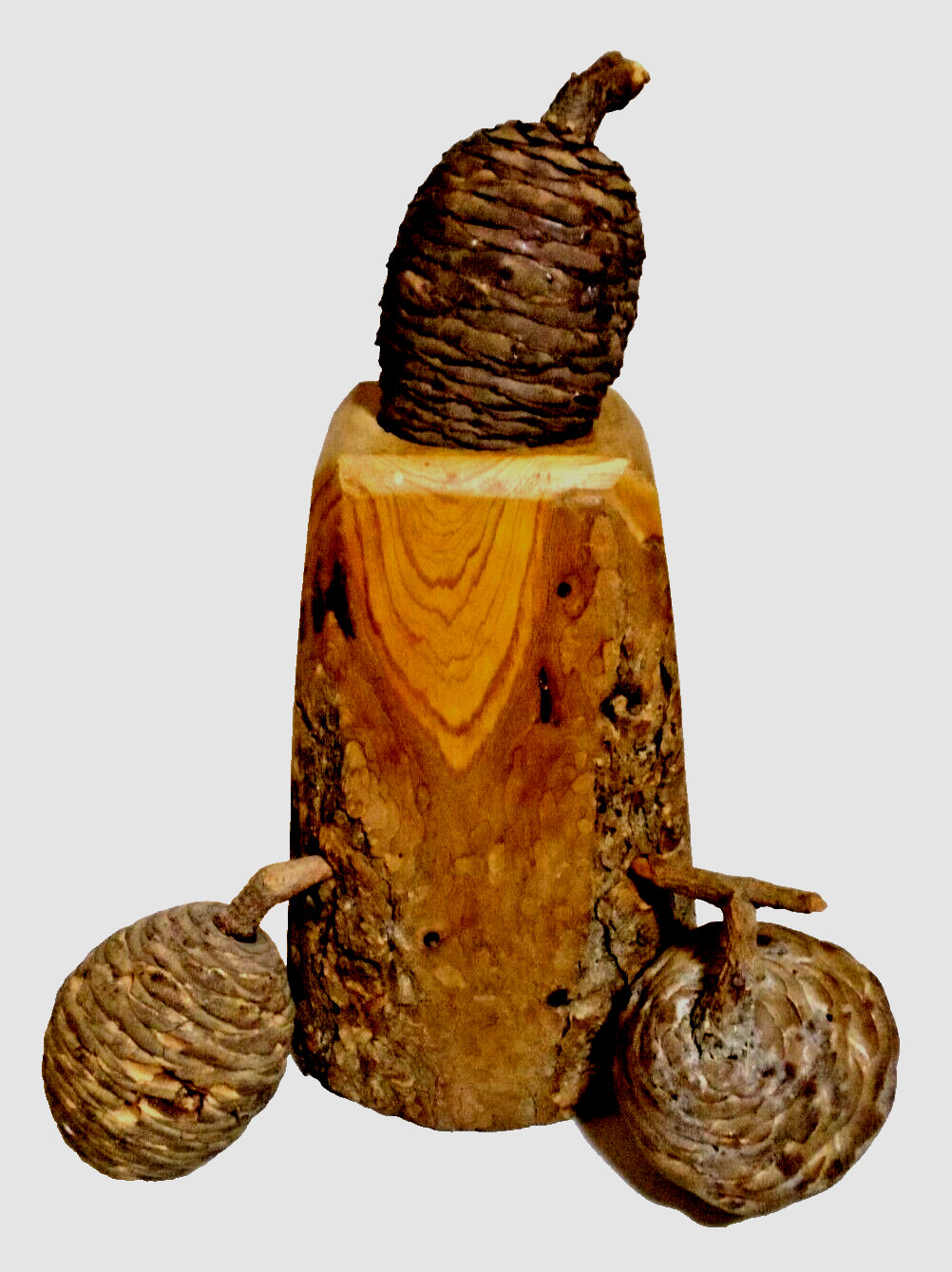 RARE 1940-Vintage Cedars-of-Lebanon GENUINE ANTIQUE Hand-Carved Wood Collectible