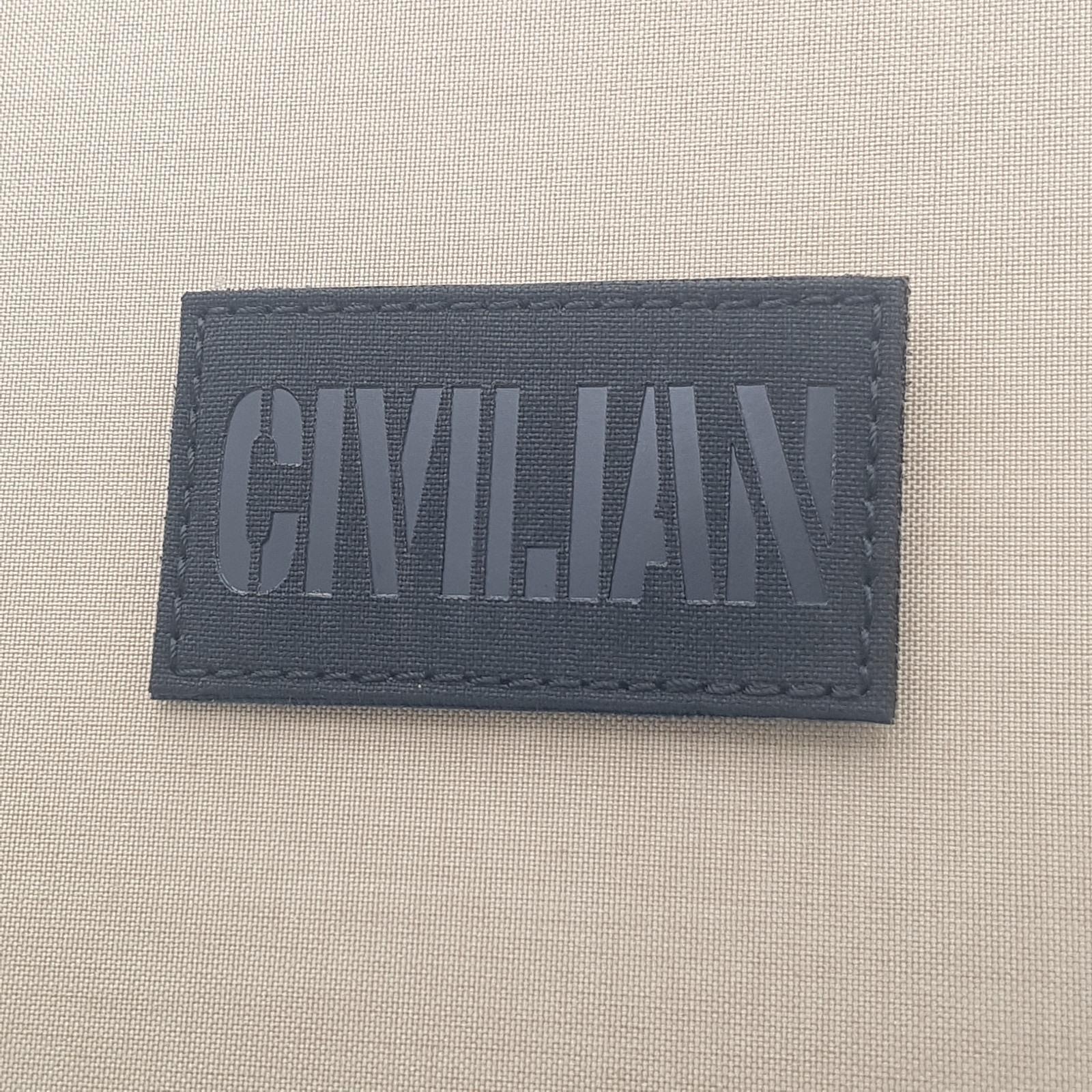 IR civilian 2x3 5 blackout morale tactical laser cut hook patch
