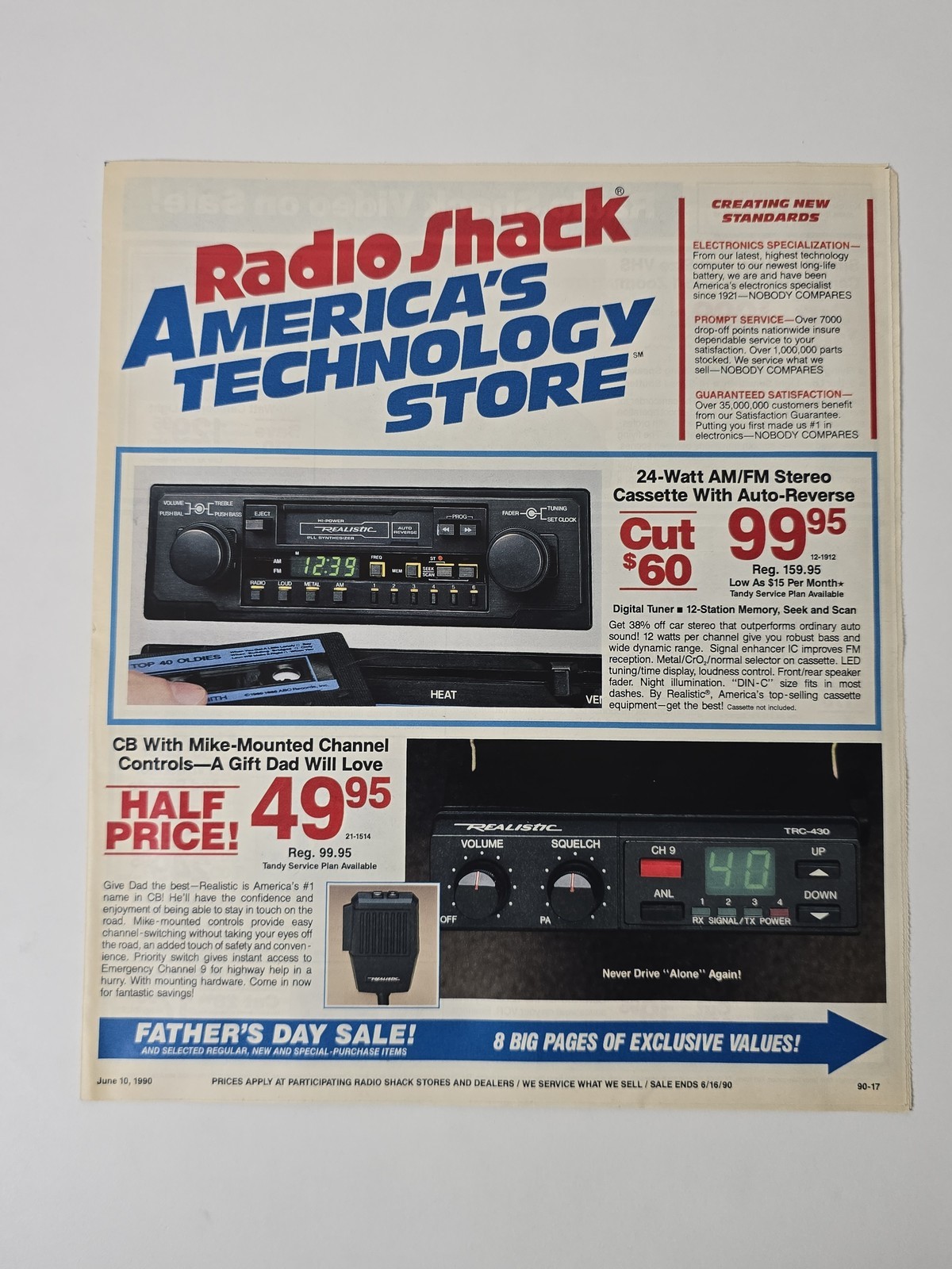 1990 Radio Shack Fathers Day Ad Tandy PC Cellular Phone Laptop 6 Pages Ad