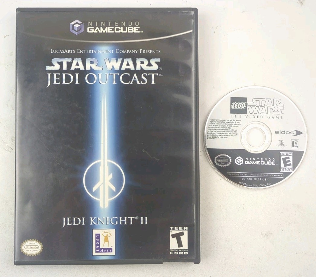 Star Wars Jedi Outcast Jedi Knight II & LEGO Star Wars GameCube Bundle Lot