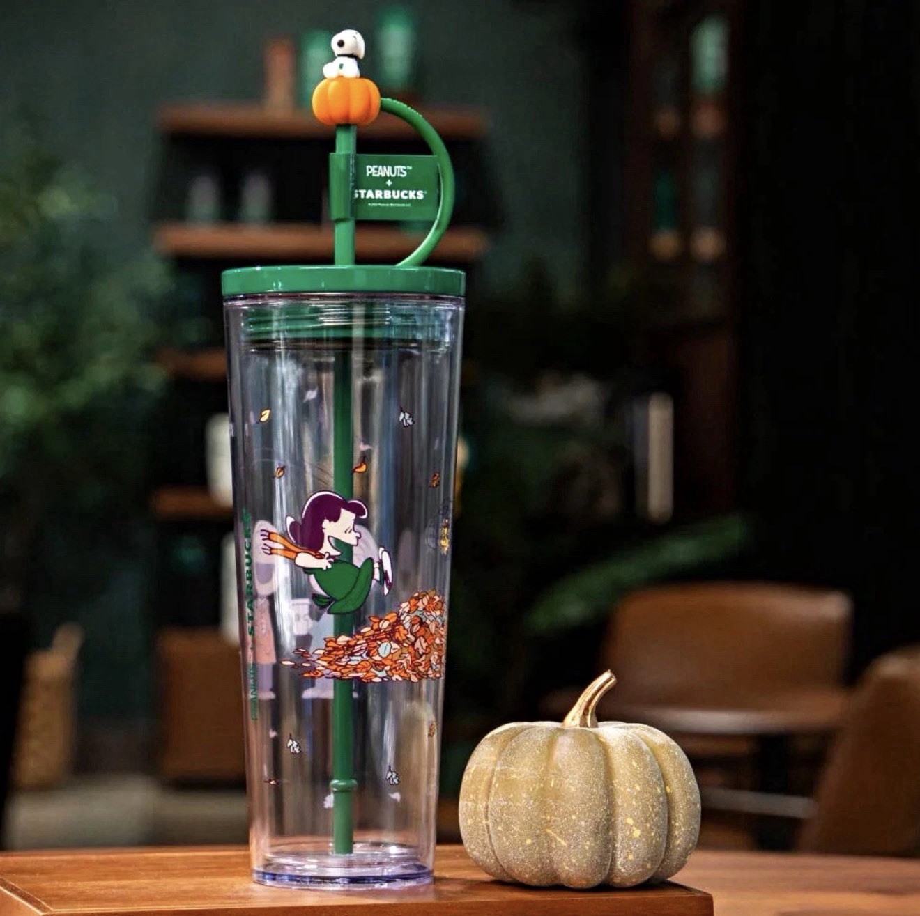 Starbucks x Peanuts Great Pumpkin Cold Cup 24oz Snoopy Topper 2026 NEW IN HAND