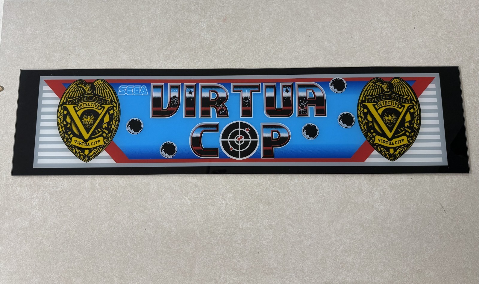 Virtura cop Arcade Marquee Sega. Original