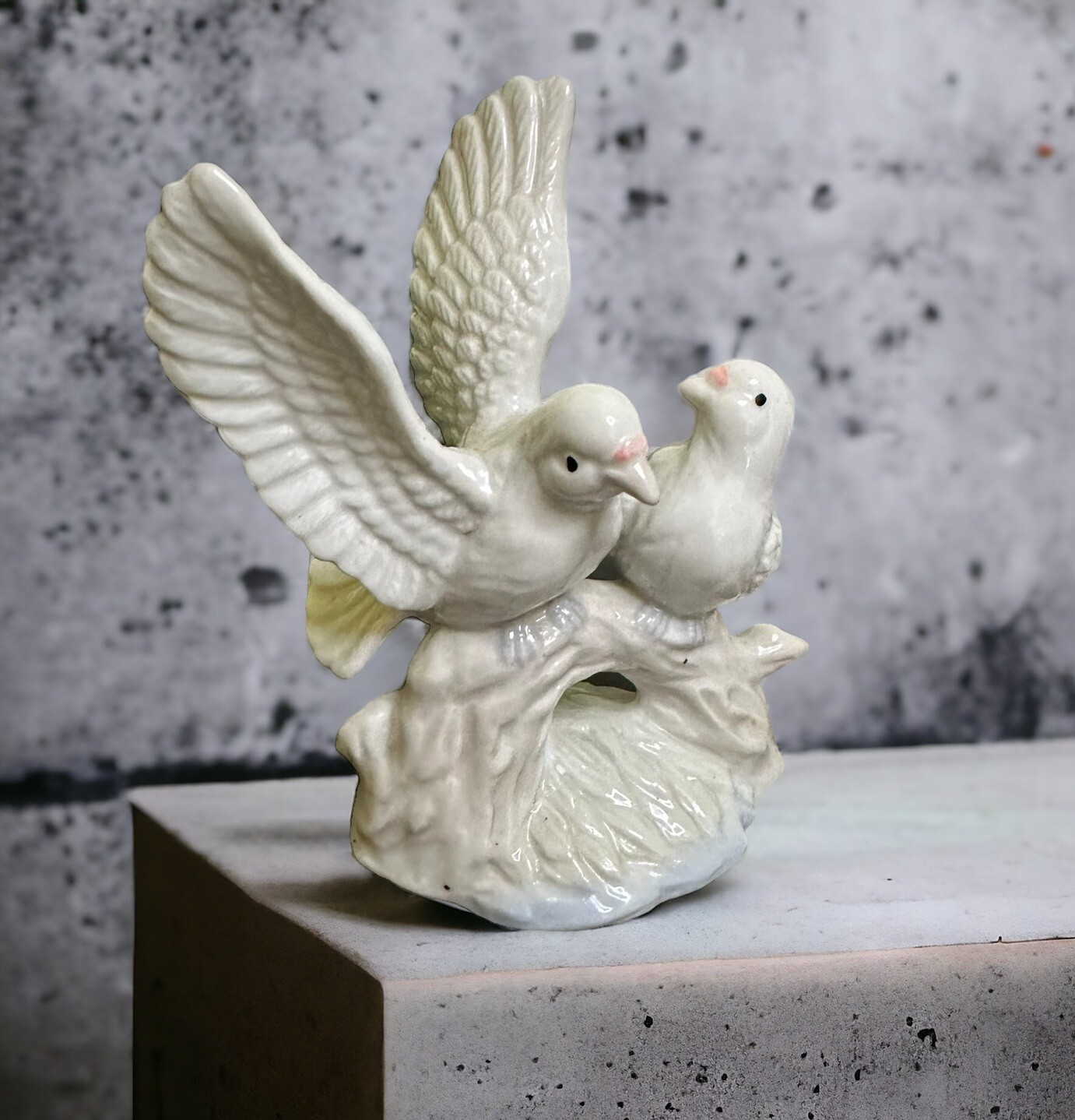 Two Love Birds On Branch Figurine Glossy Figurine Decorative  4.75\