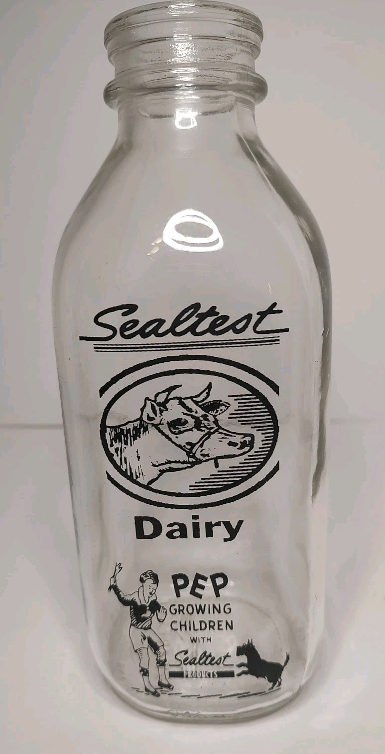 Mint Vintage Sealtest Quart Milk Bottle 