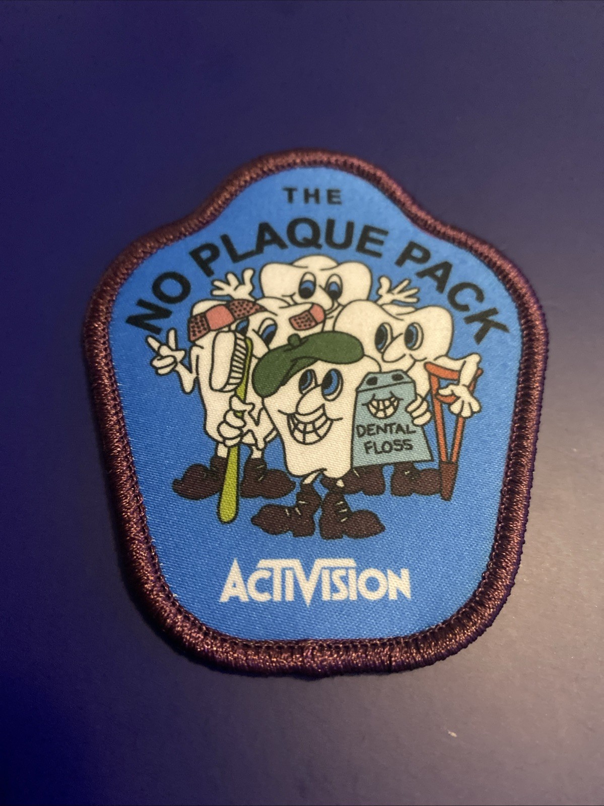 VTG 80’s Activision The No Plaque Pack Sew On Patch