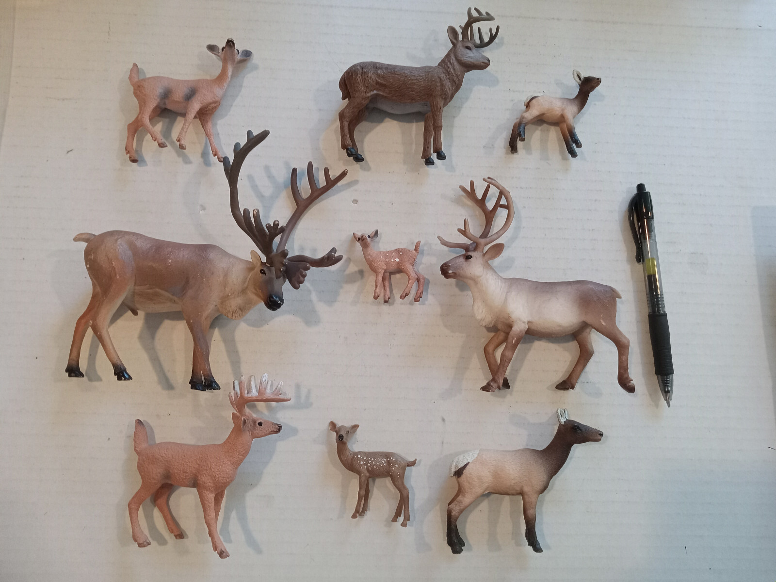 Deer Big LOT Figurines Forest Animal Tree House Kids Wildlife