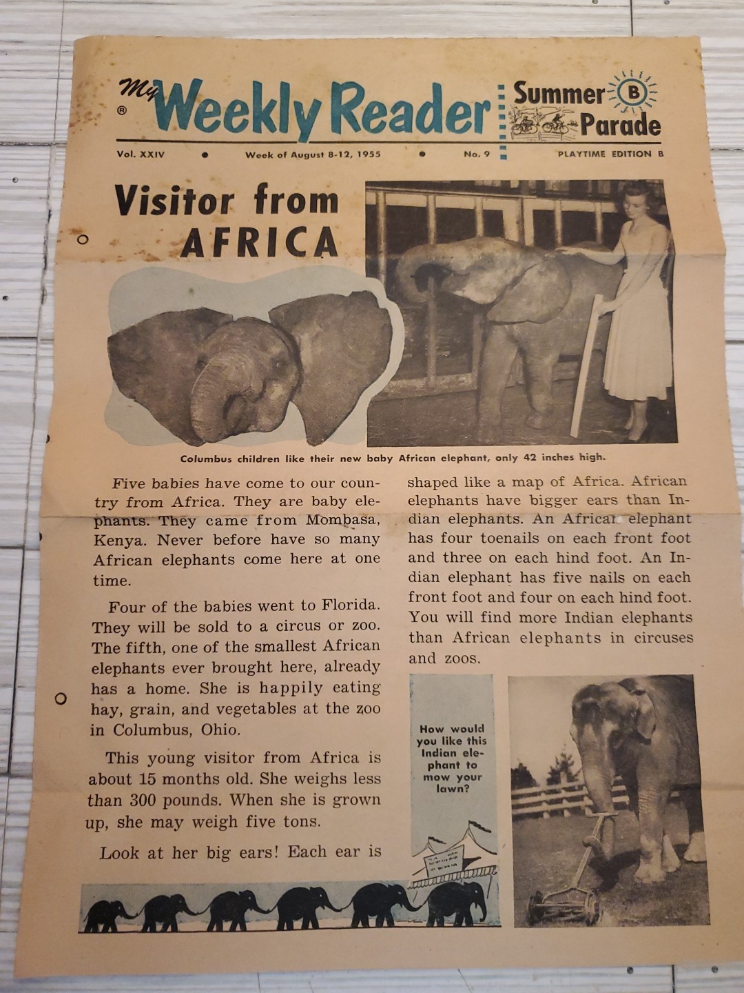 1955 My Weekly Reader Children's School Newspaper Vol XXIV August 8-12 