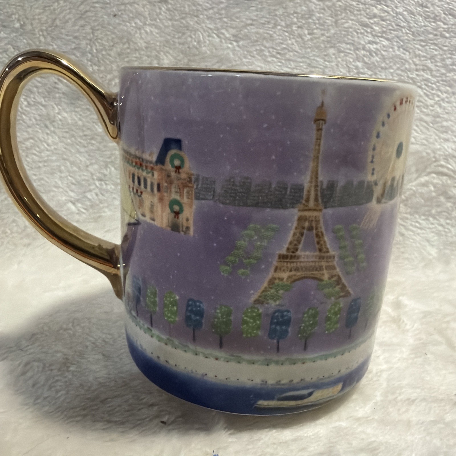 Anthropologie Holiday In The City Mug Paris NEW Coffee Cup Christmas 2023