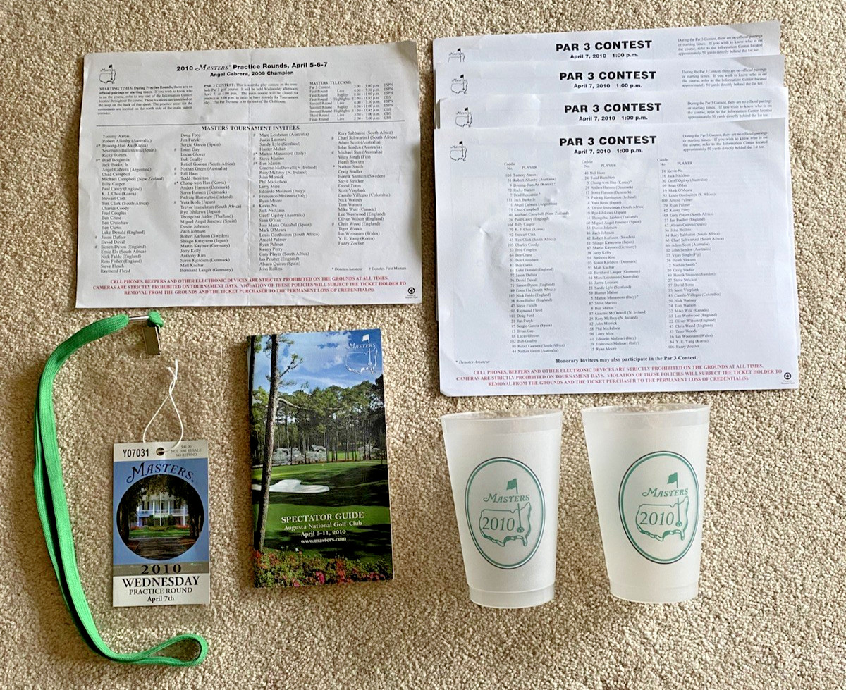 The Masters Augusta National Golf Club Collectible Items from 2010